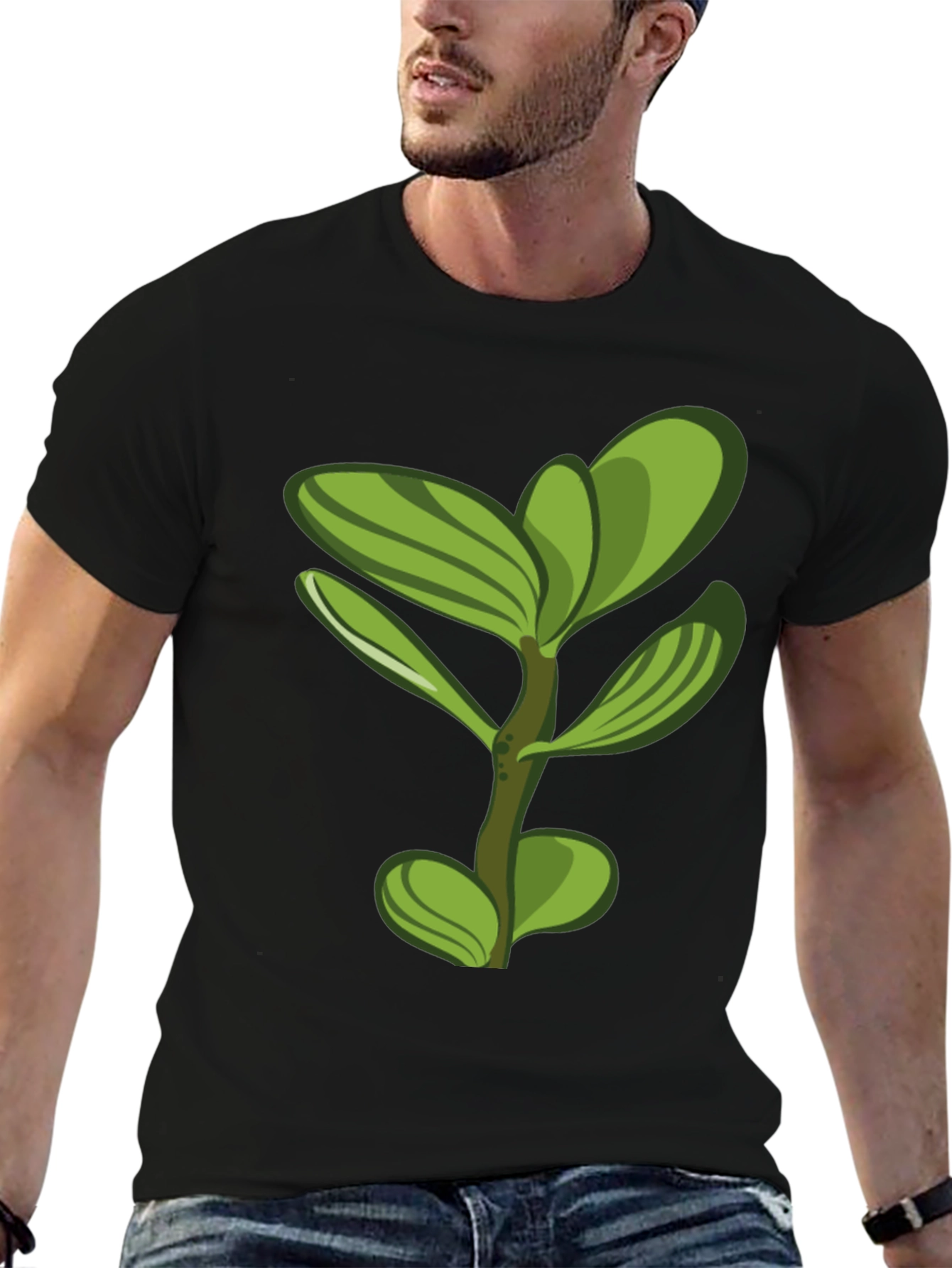 Nature Inspired Graphic Tee - Black Cotton Blend
