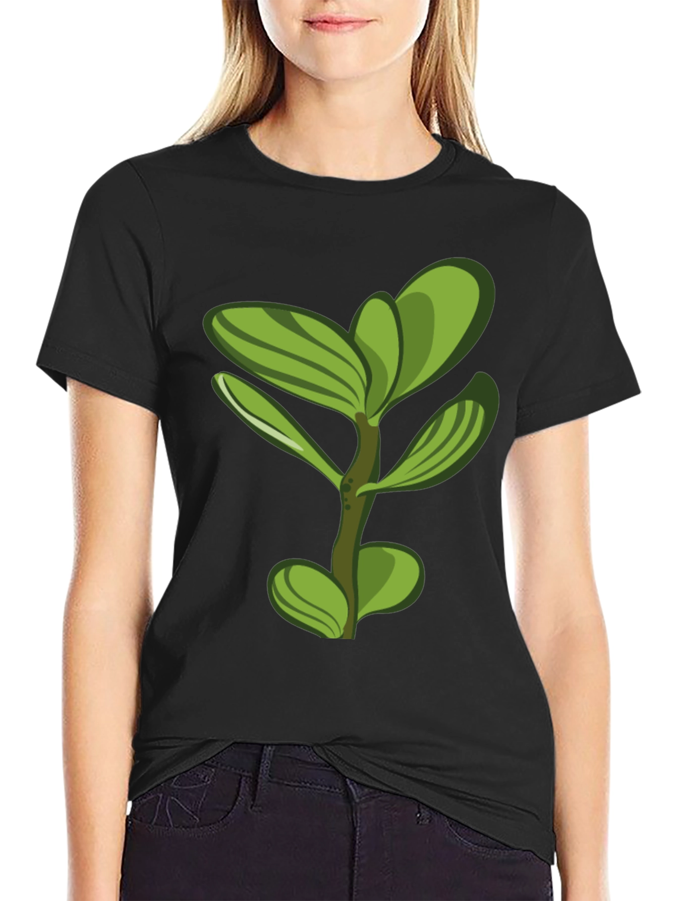 Nature Inspired Graphic Tee - Black Cotton Blend