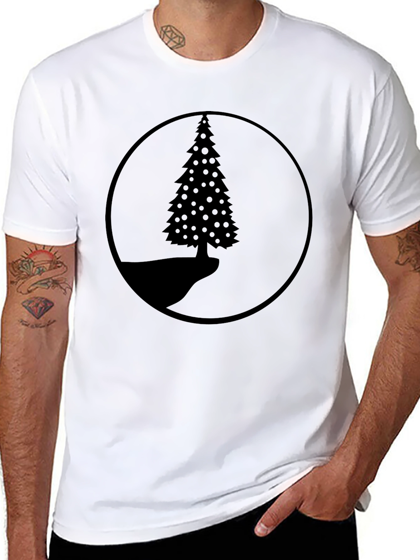 Nature Scene Black Graphic T-Shirt