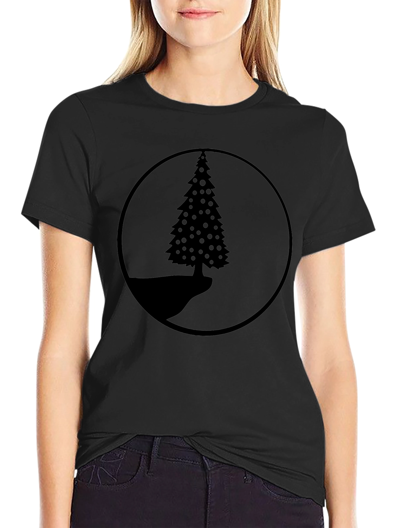 Nature Scene Black Graphic T-Shirt