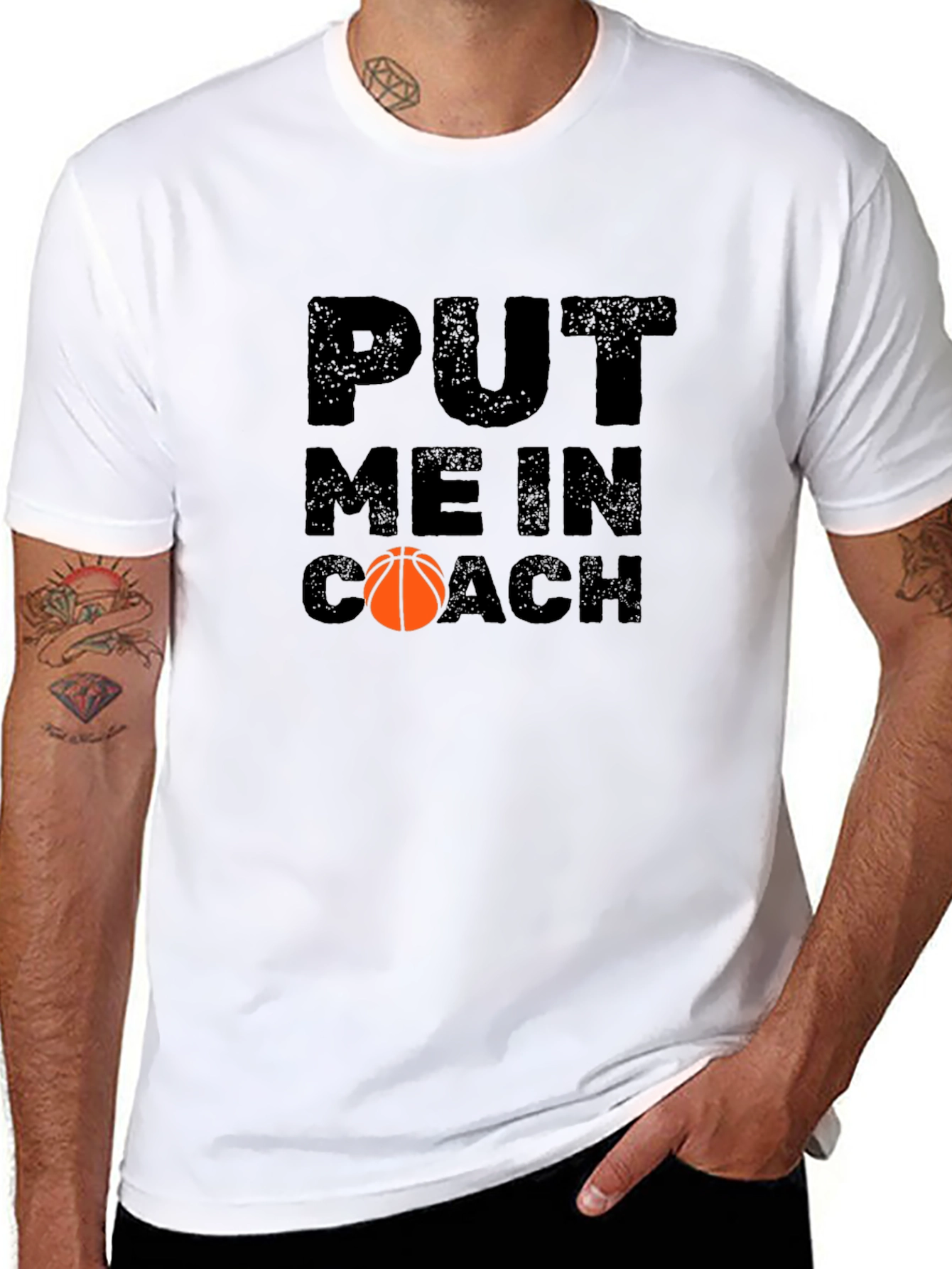 Put Me In Coach Basketball Graphic T-Shirt