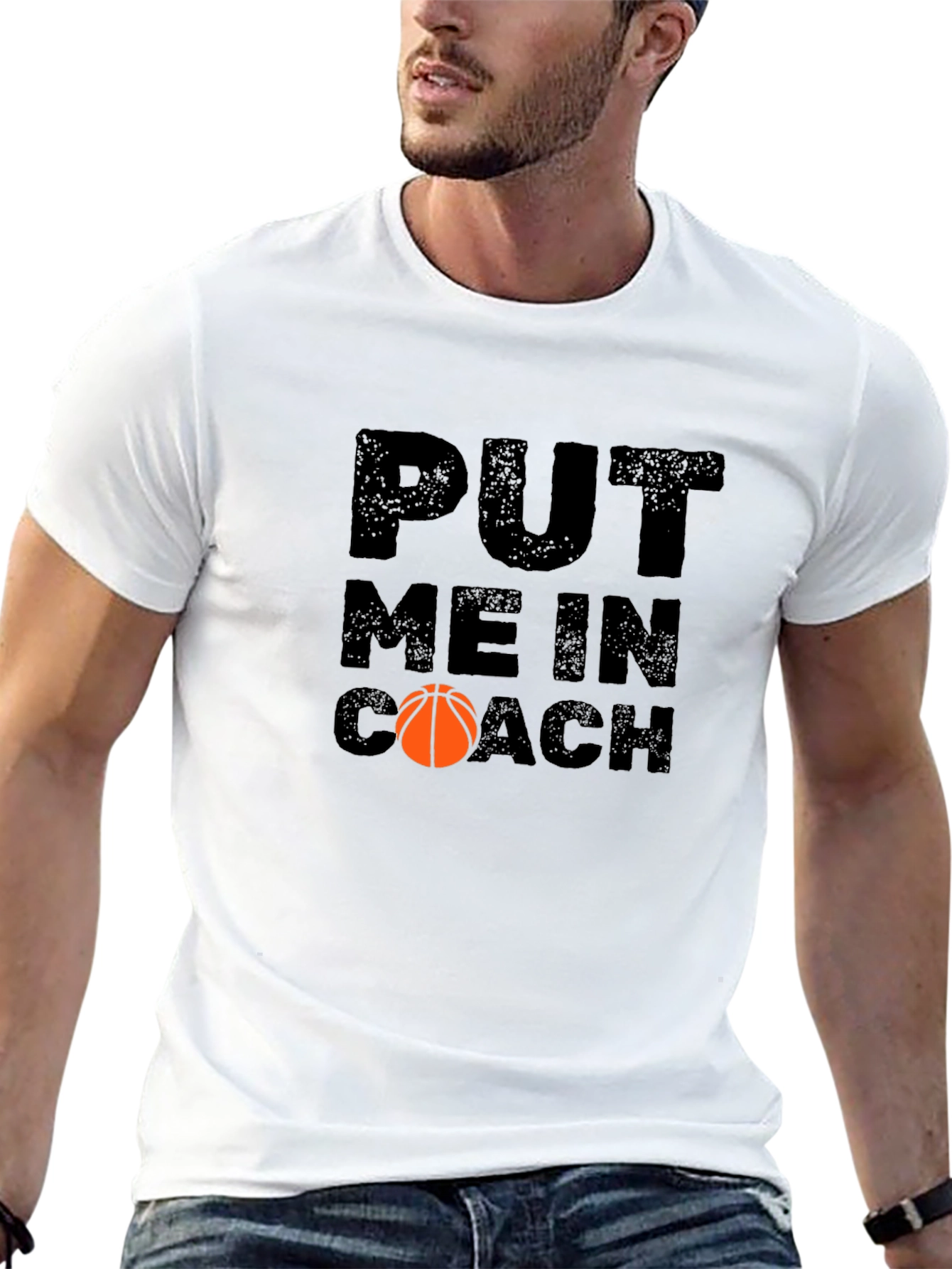 Put Me In Coach Basketball Graphic T-Shirt