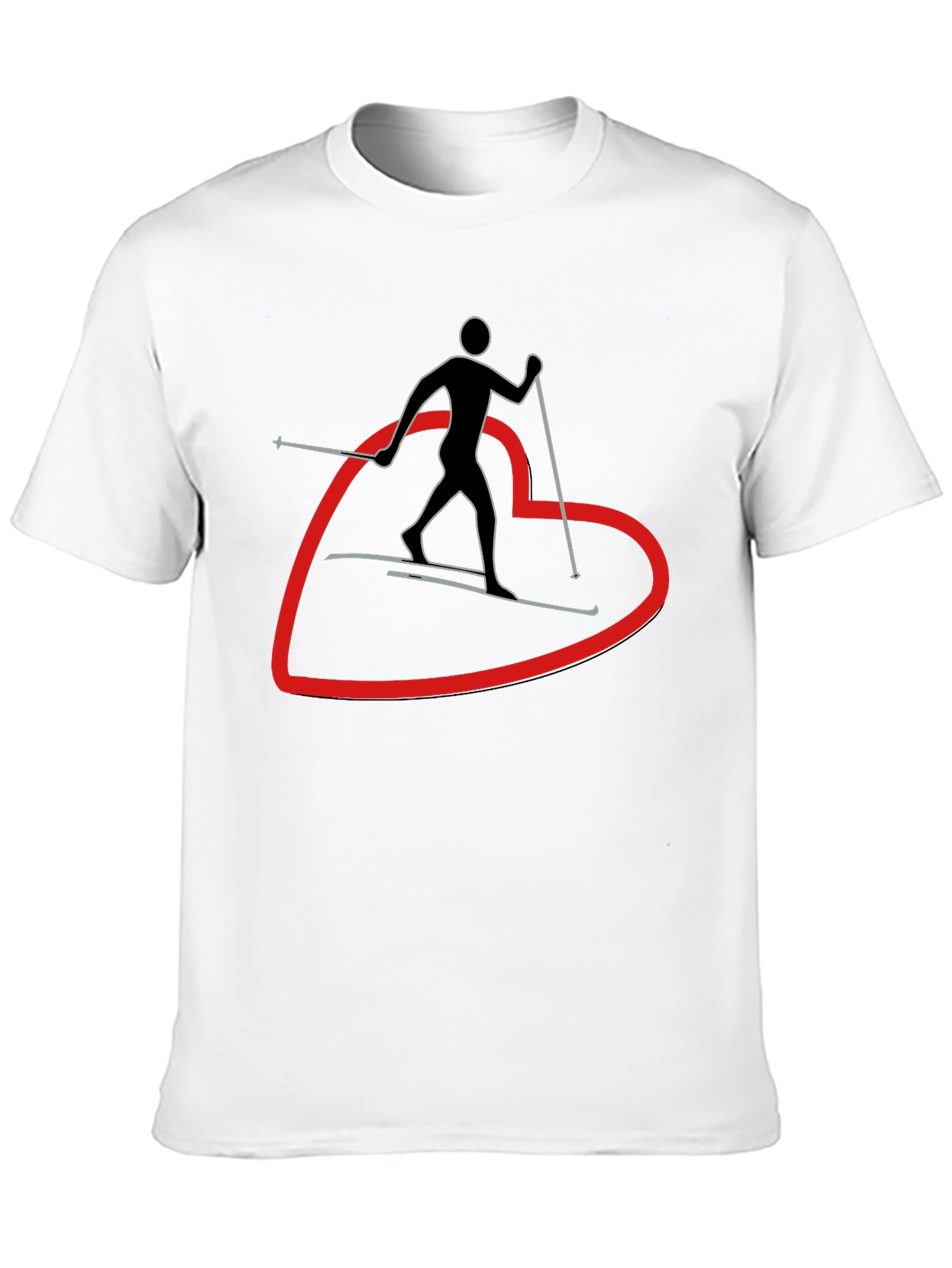 Skiing Heart Graphic T-Shirt