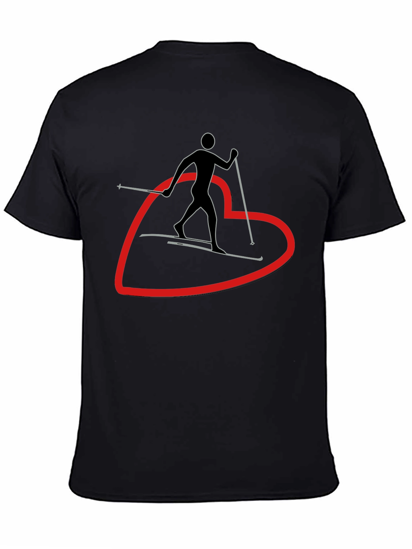 Skiing Heart Graphic T-Shirt