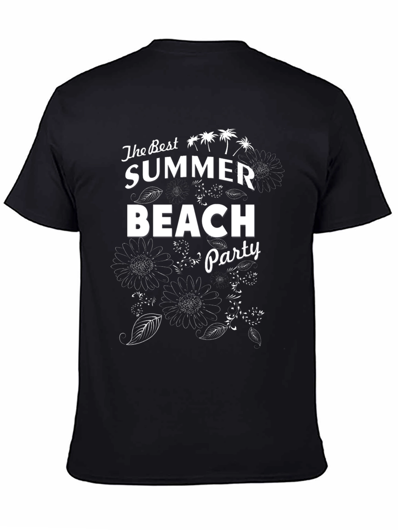 Summer Beach Party Graphic Tee - Black