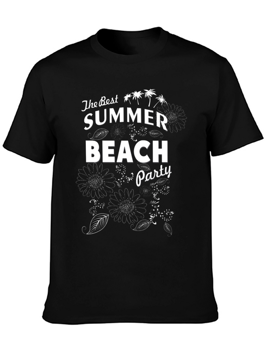 Summer Beach Party Graphic Tee - Black