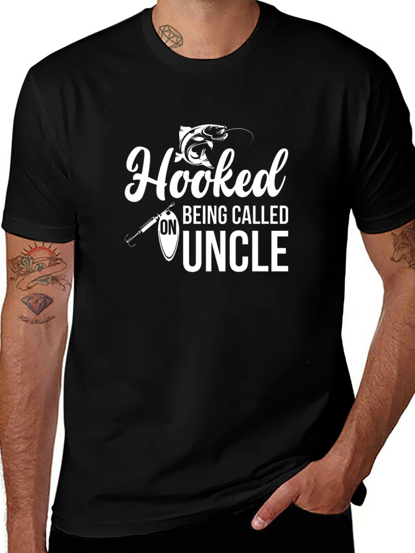 Hooked on Being Called Uncle - Fishing T-Shirt