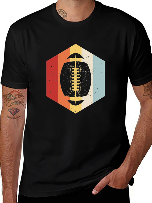 Retro Football Graphic Tee - Vintage Style Sports T-Shirt