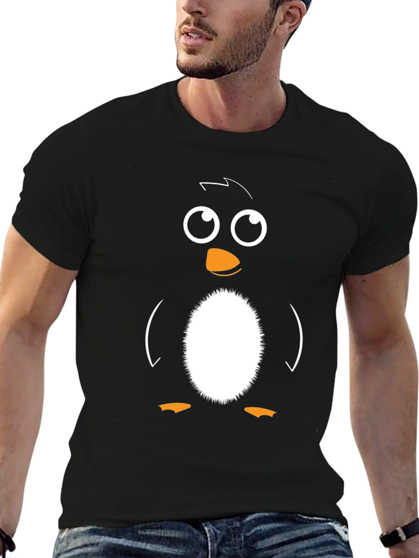 Penguin Graphic Tee - Black Cotton Blend