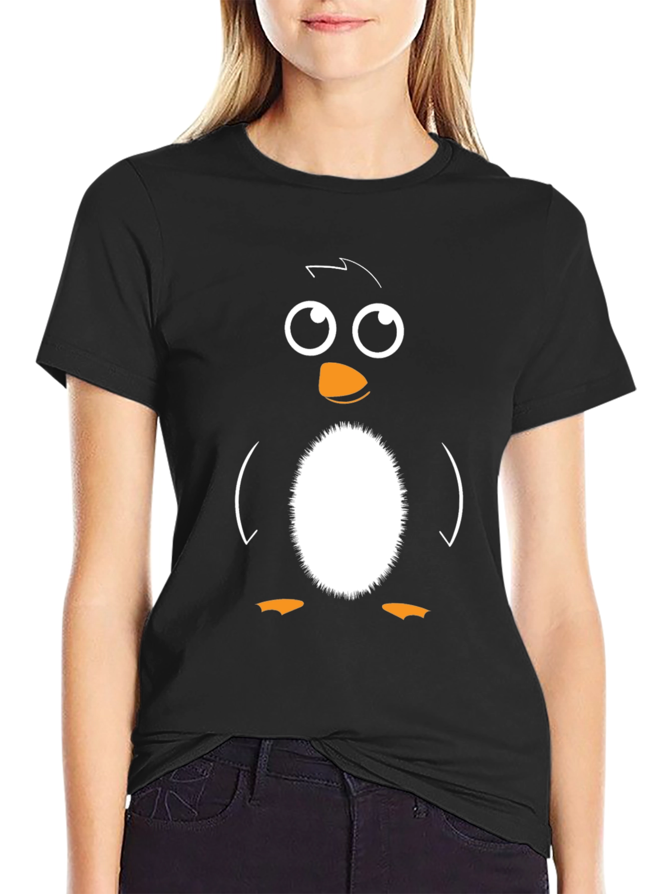 Penguin Graphic Tee - Black Cotton Blend