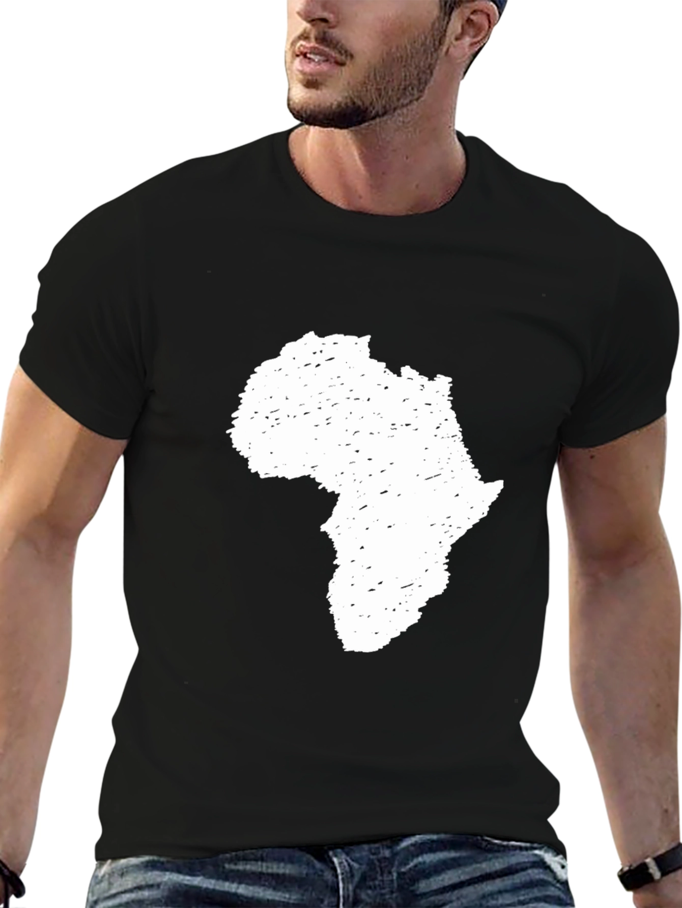 Africa Map Graphic T-Shirt - Black Cotton Tee