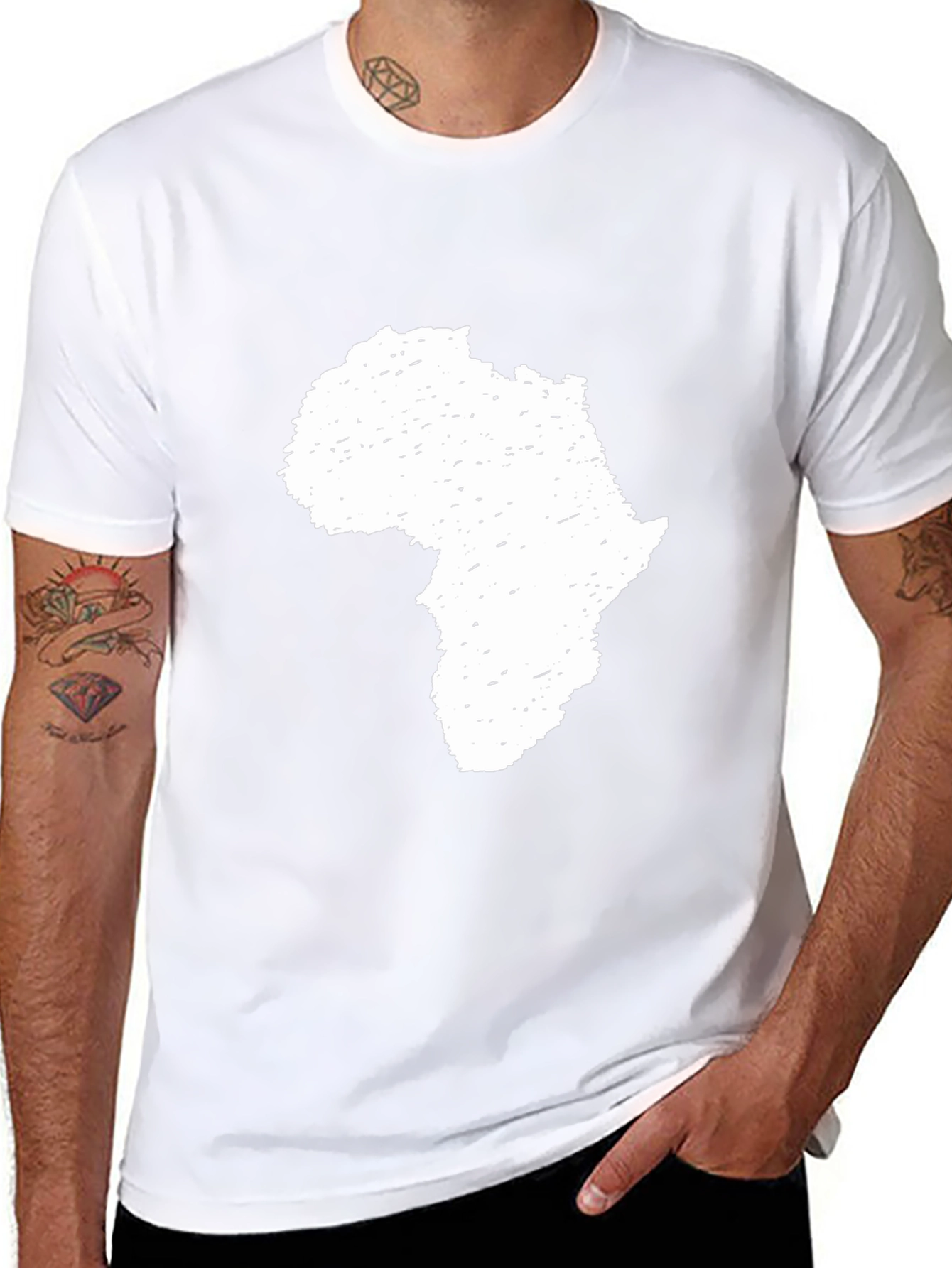 Africa Map Graphic T-Shirt - Black Cotton Tee