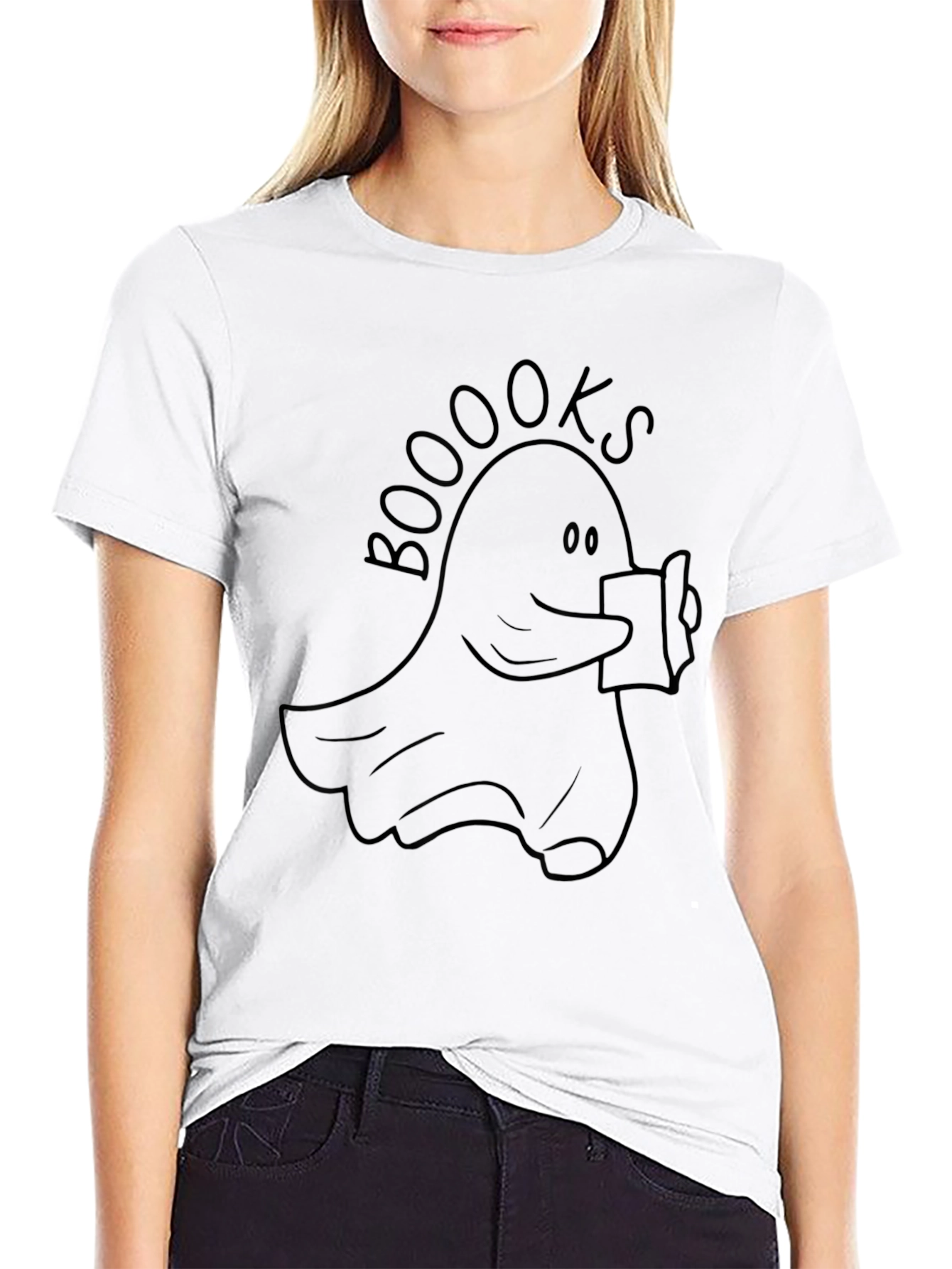 Booooks Ghost Reading T-Shirt - Halloween Tee