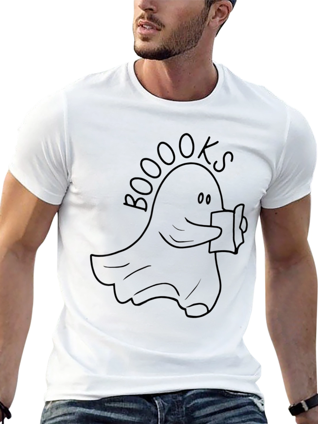 Booooks Ghost Reading T-Shirt - Halloween Tee