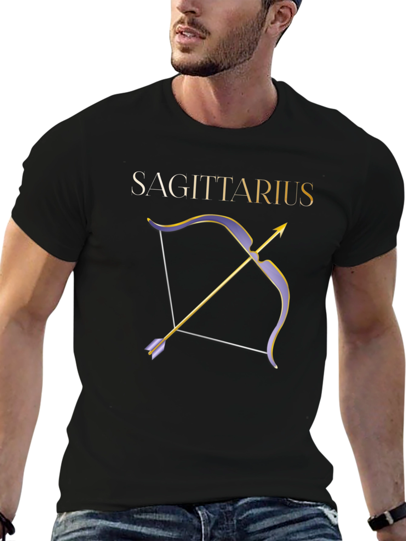 Sagittarius Zodiac Bow and Arrow Graphic Tee