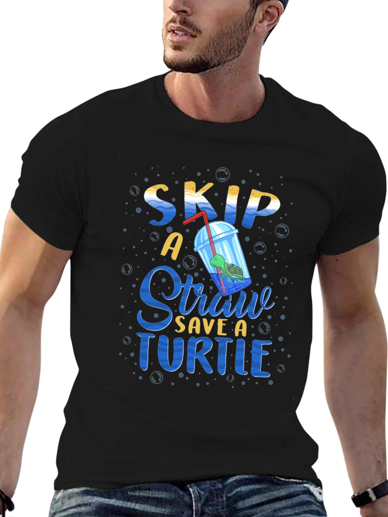 Skip A Straw Save A Turtle Graphic Tee