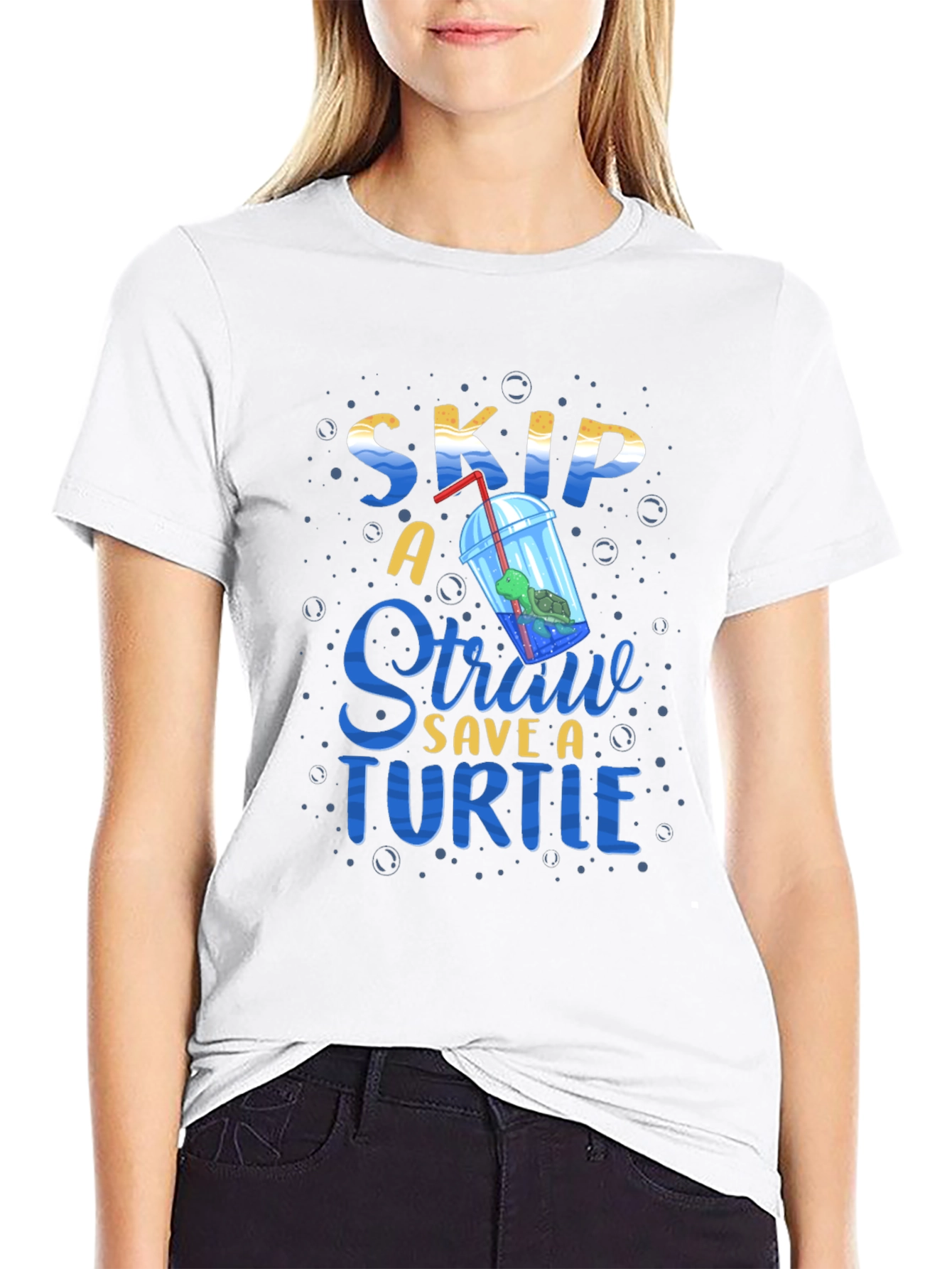 Skip A Straw Save A Turtle Graphic Tee