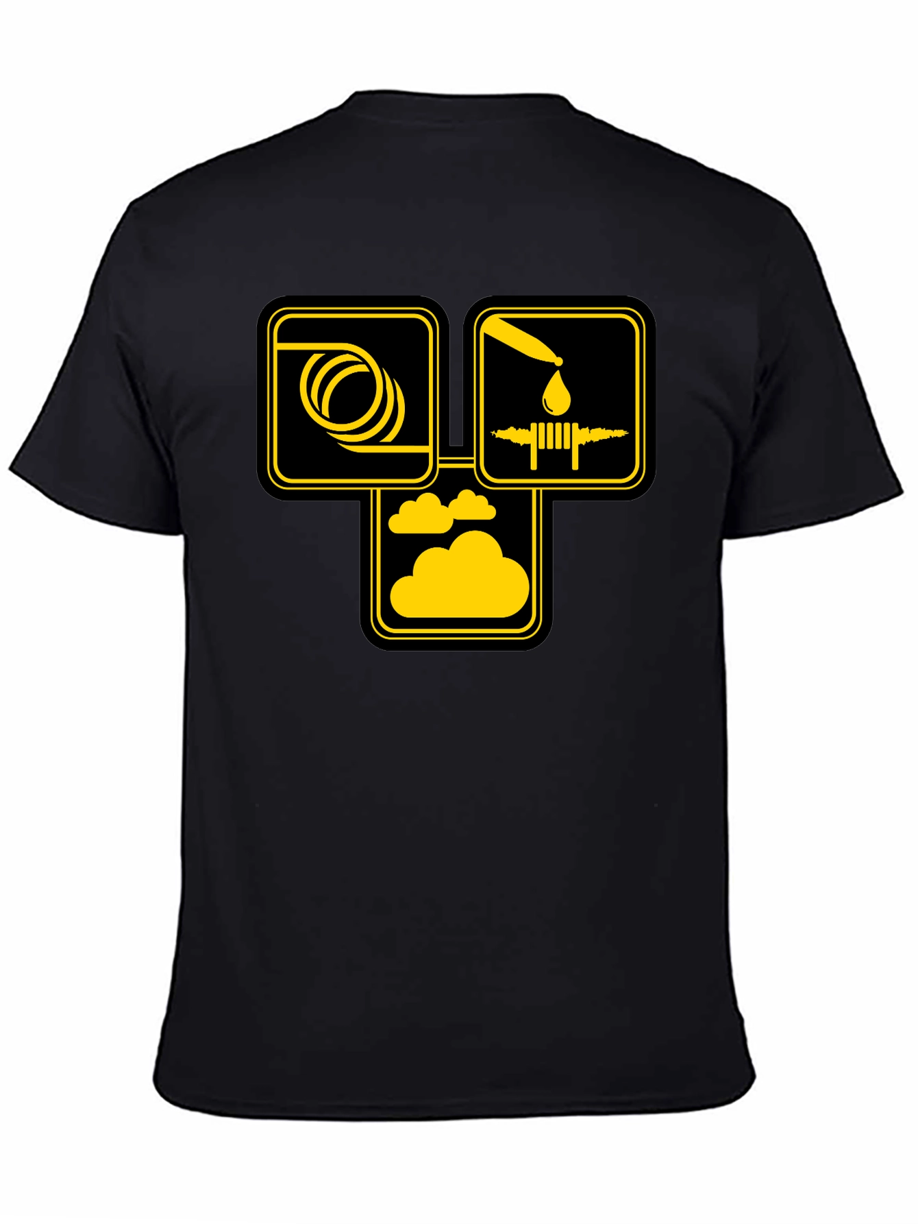 Hose Oil & Cloud T-Shirt - Black Cotton