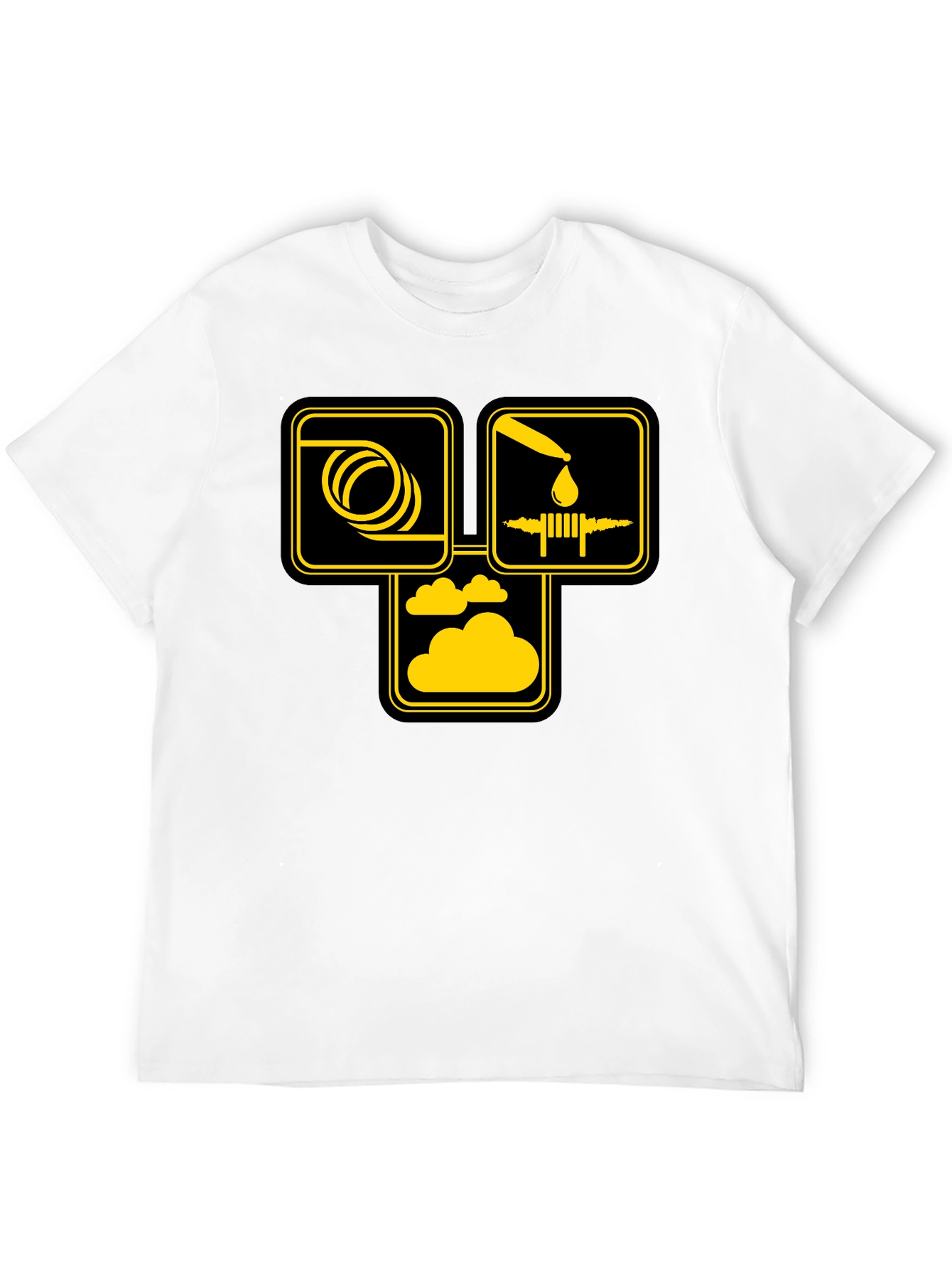 Hose Oil & Cloud T-Shirt - Black Cotton