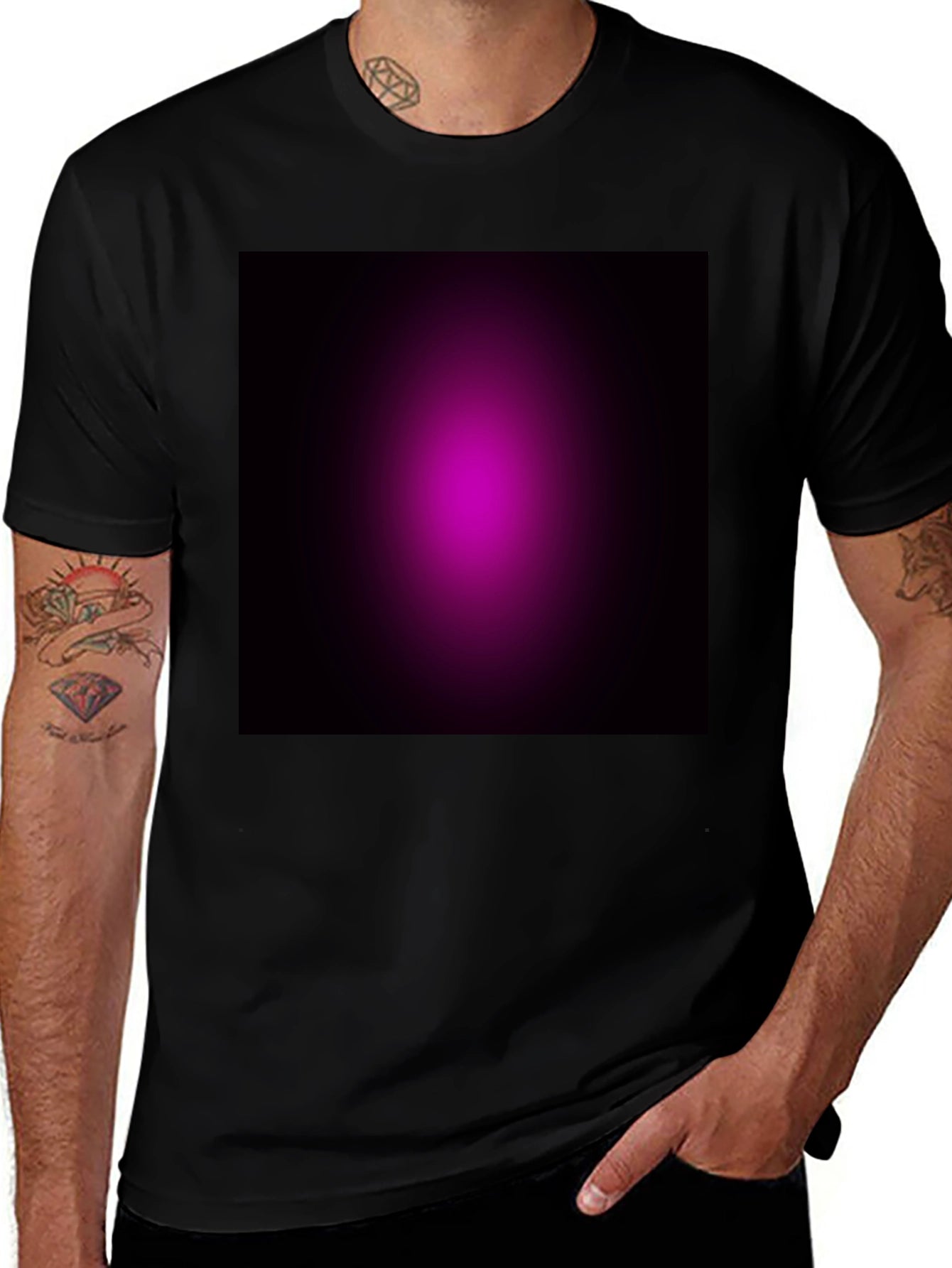 Gradient Graphic Black Tee - Soft & Stylish