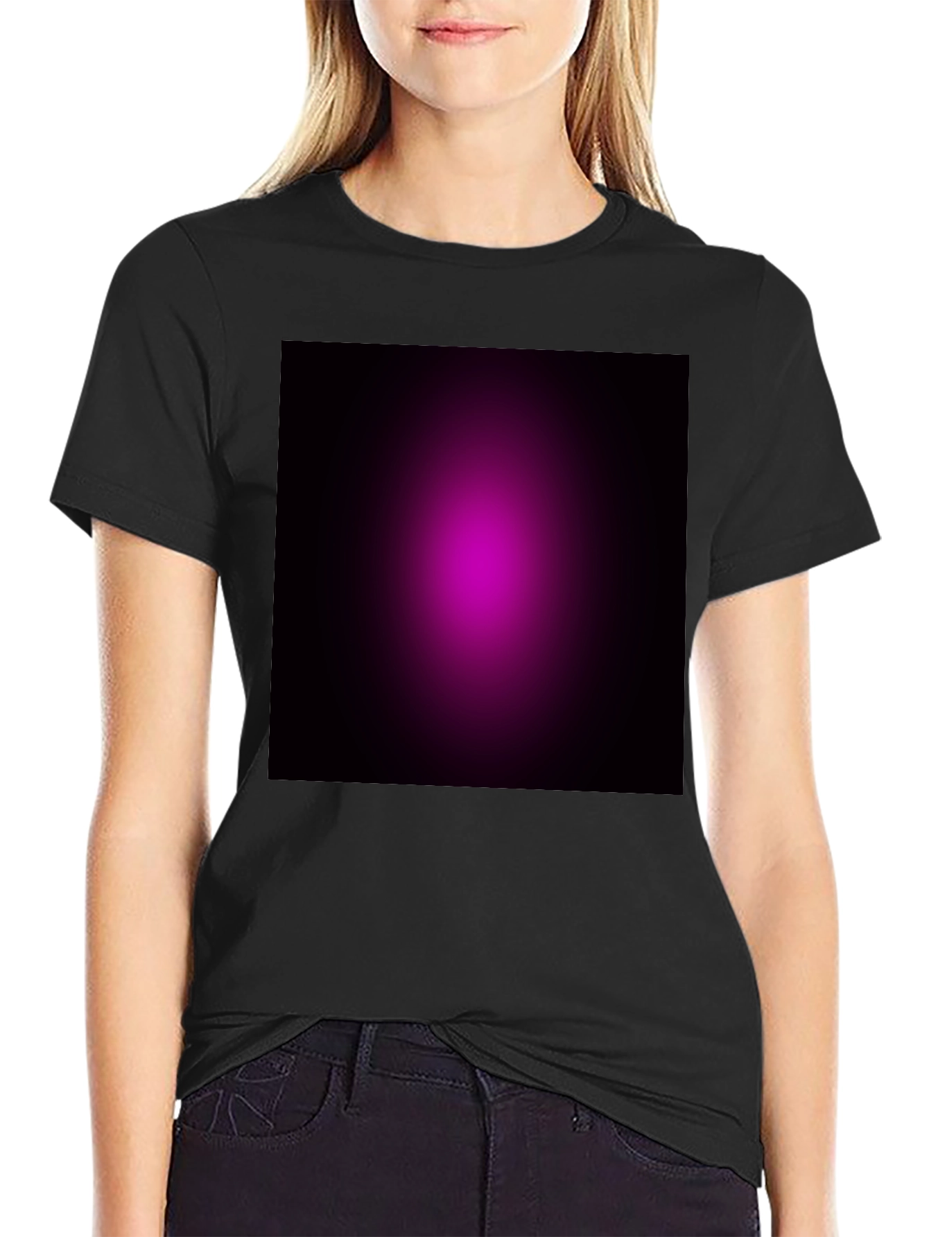 Gradient Graphic Black Tee - Soft & Stylish