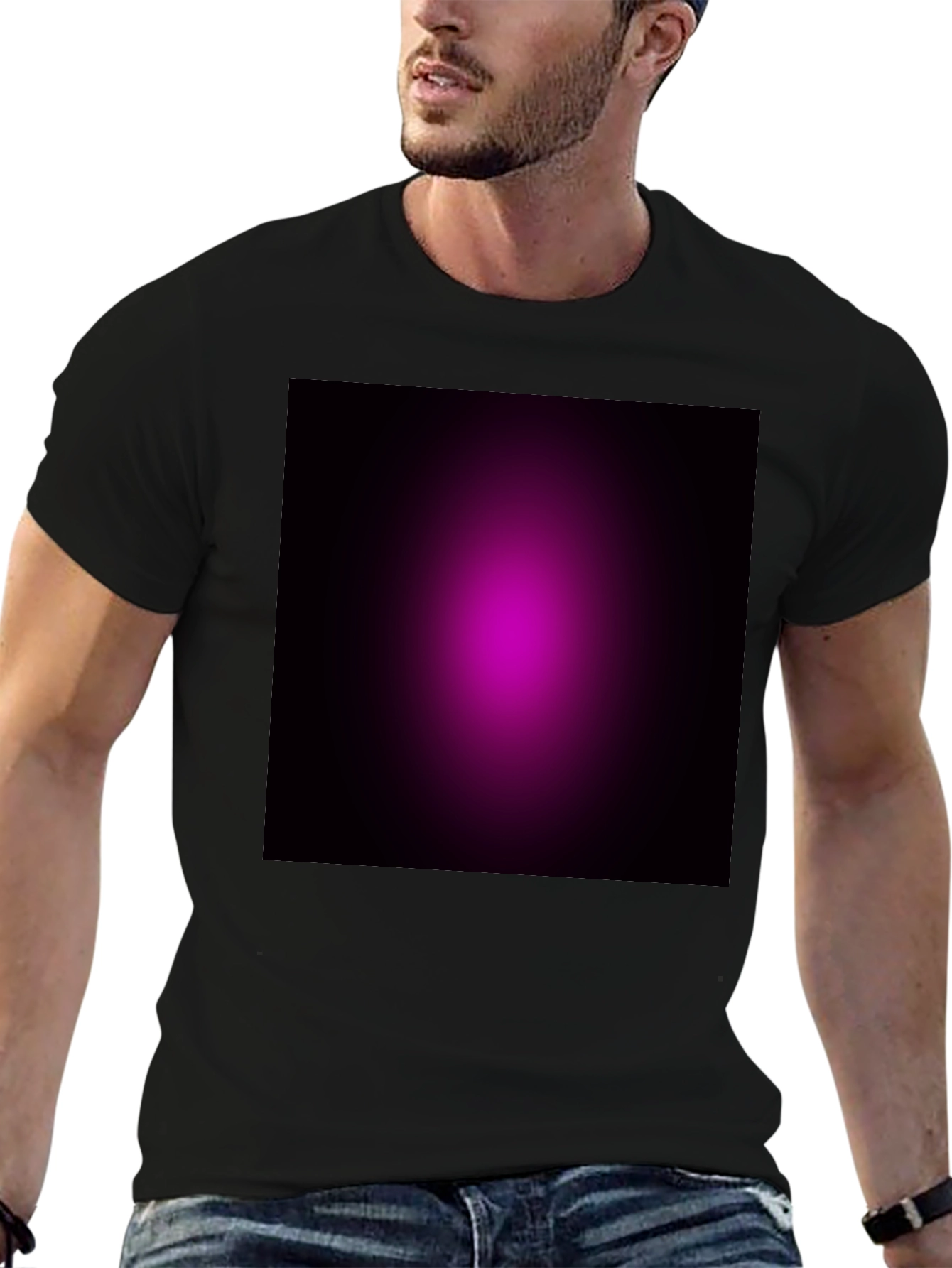 Gradient Graphic Black Tee - Soft & Stylish
