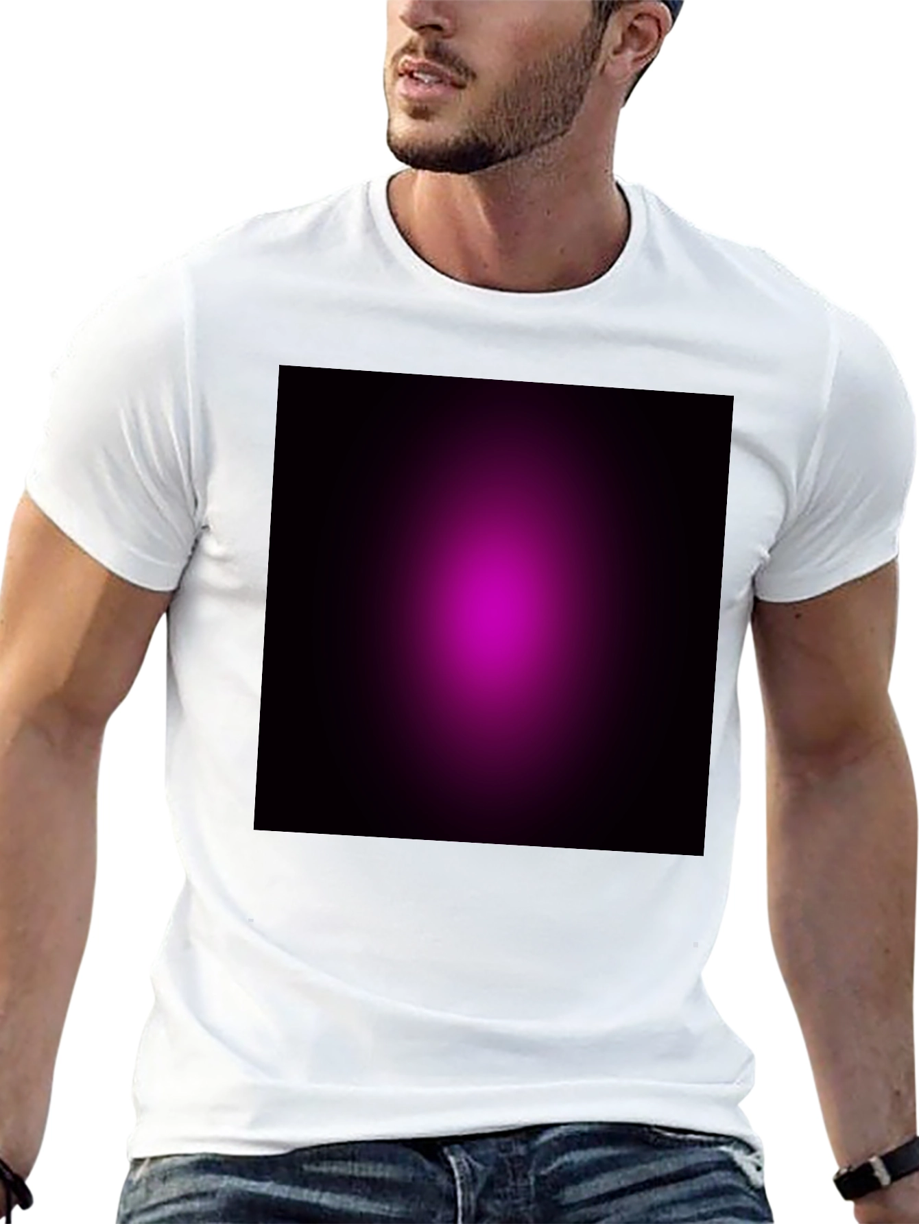 Gradient Graphic Black Tee - Soft & Stylish