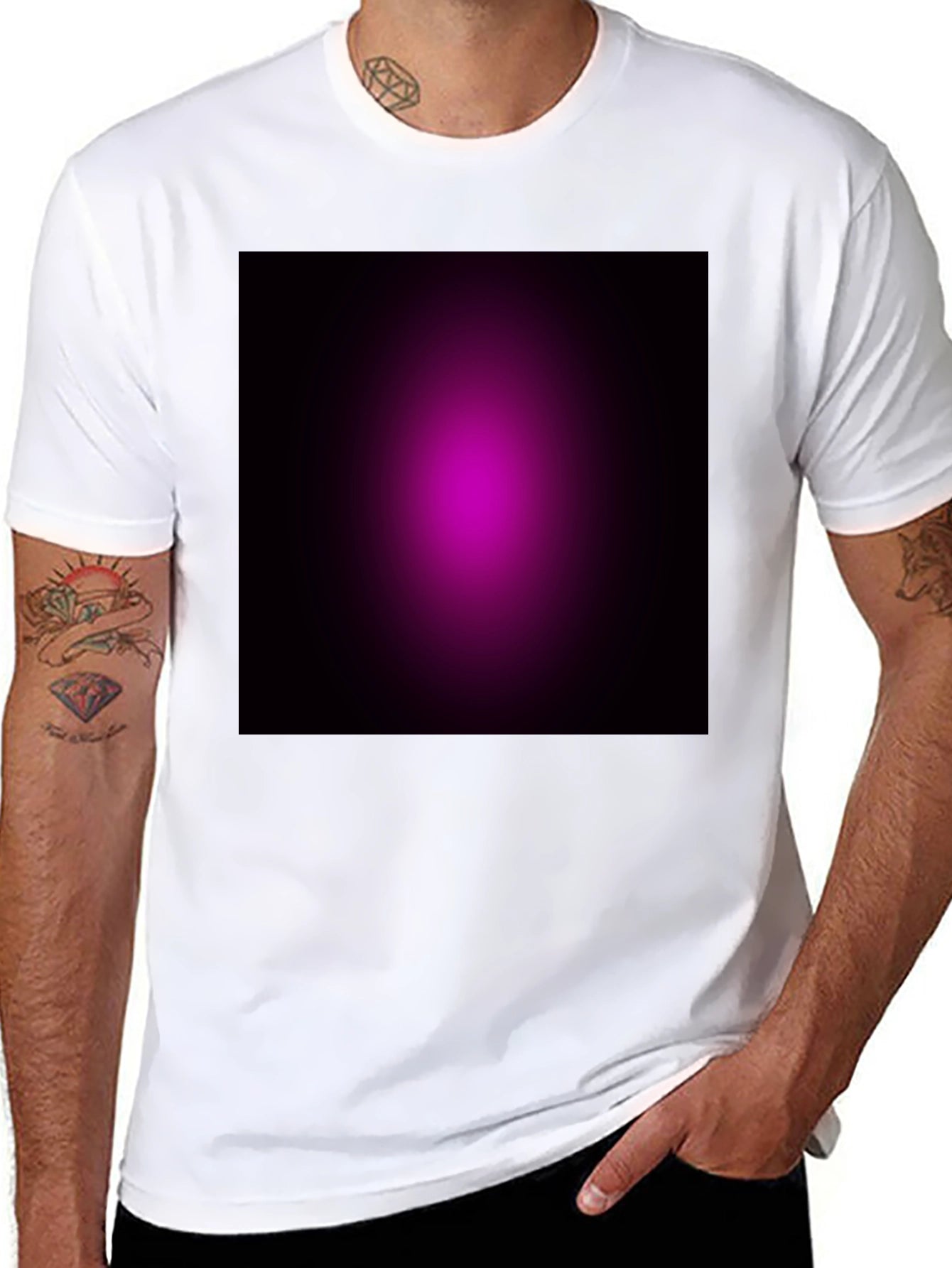 Gradient Graphic Black Tee - Soft & Stylish