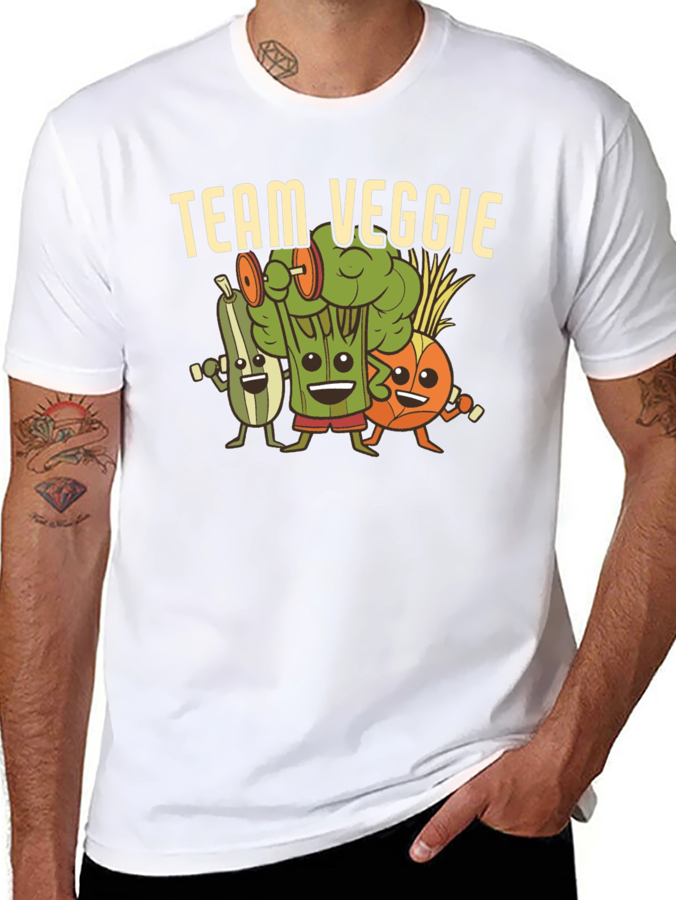 Team Veggie Workout Black T-Shirt
