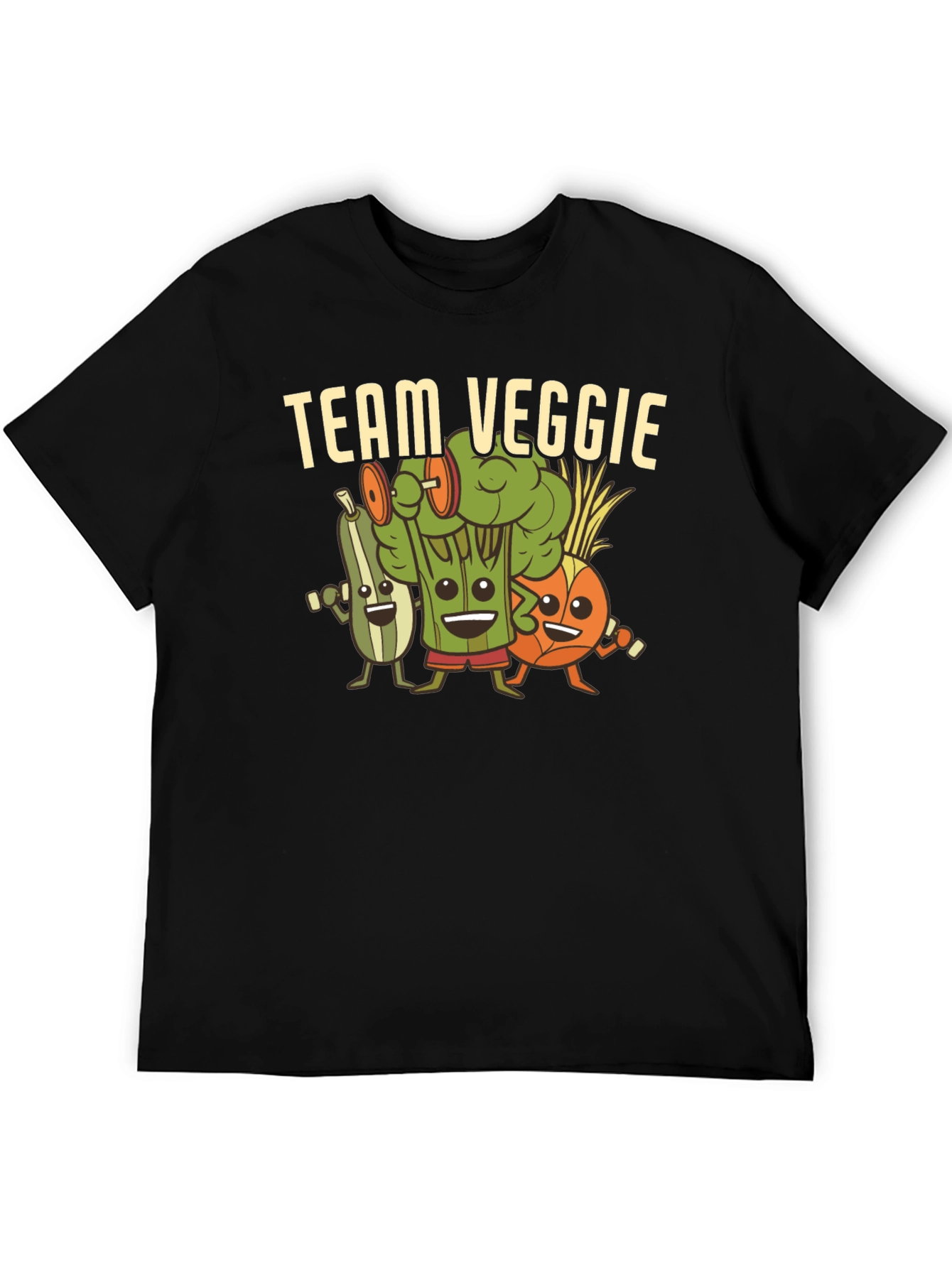 Team Veggie Workout Black T-Shirt