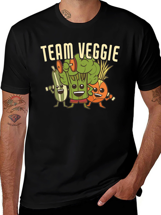 Team Veggie Workout Black T-Shirt