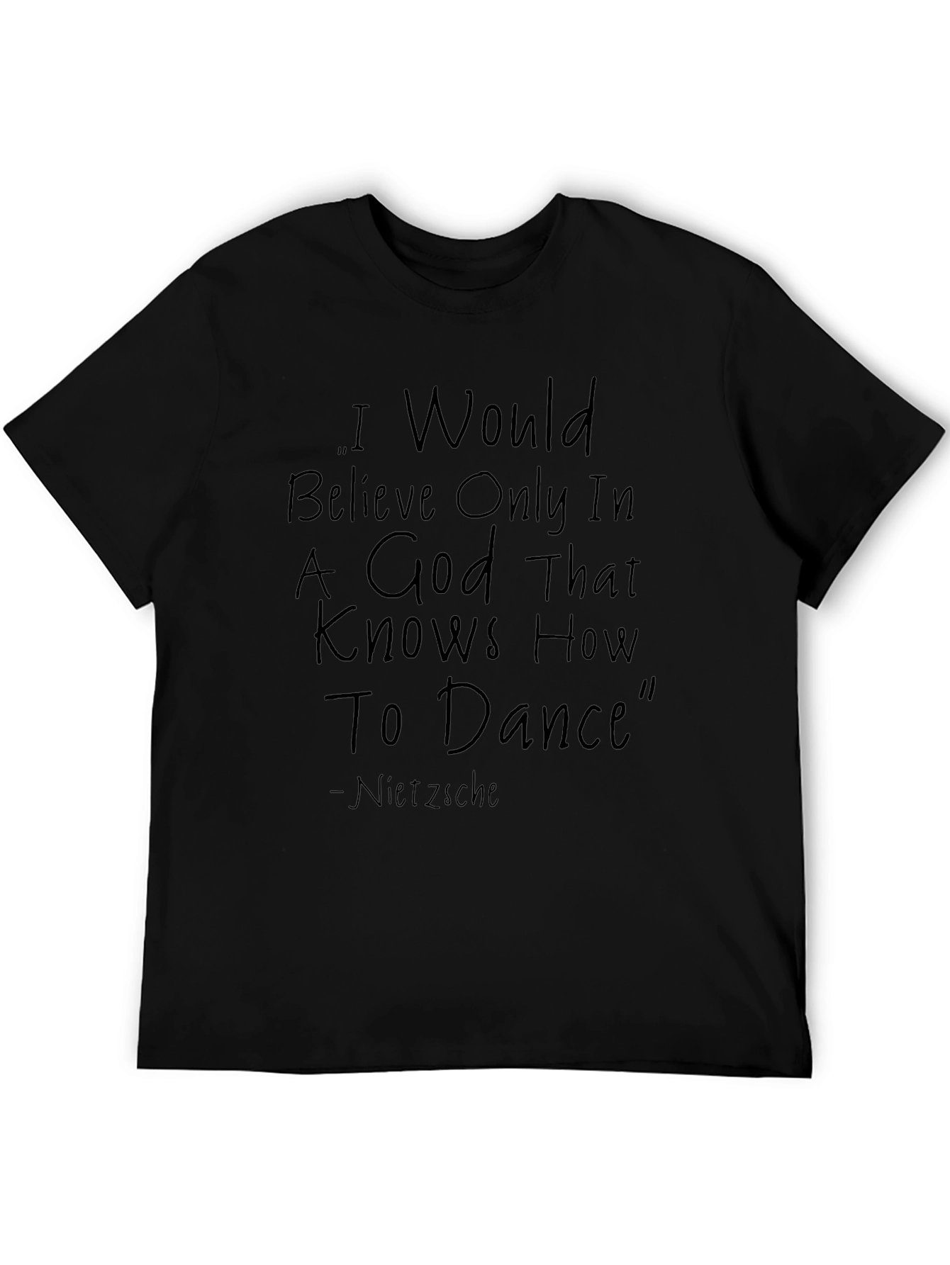 Nietzsche Quote Graphic T-Shirt - Black