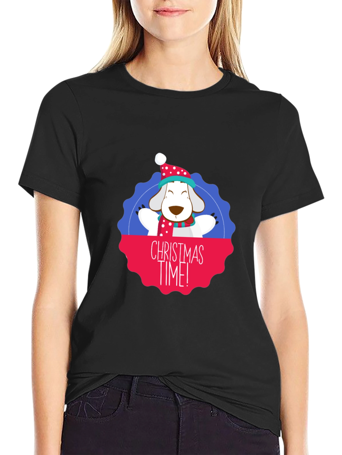 Christmas Time Dog Graphic T-Shirt