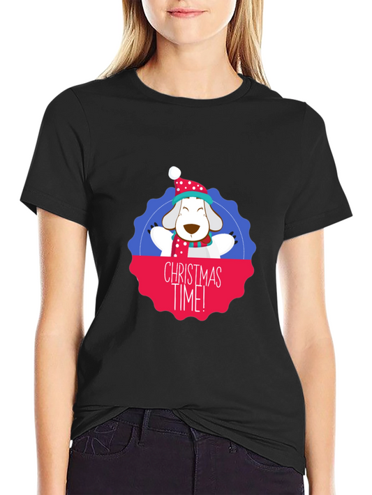 Christmas Time Dog Graphic T-Shirt