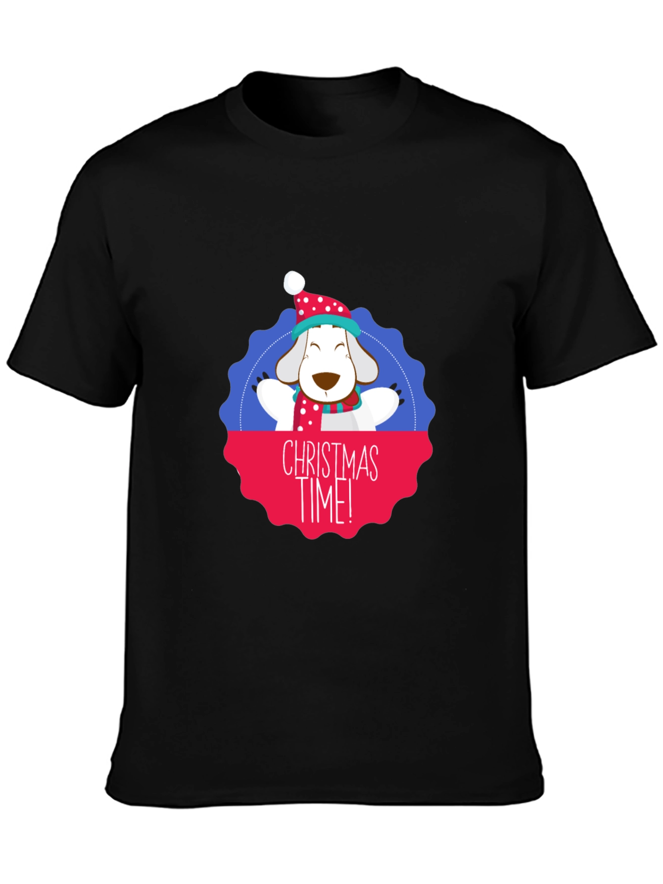 Christmas Time Dog Graphic T-Shirt