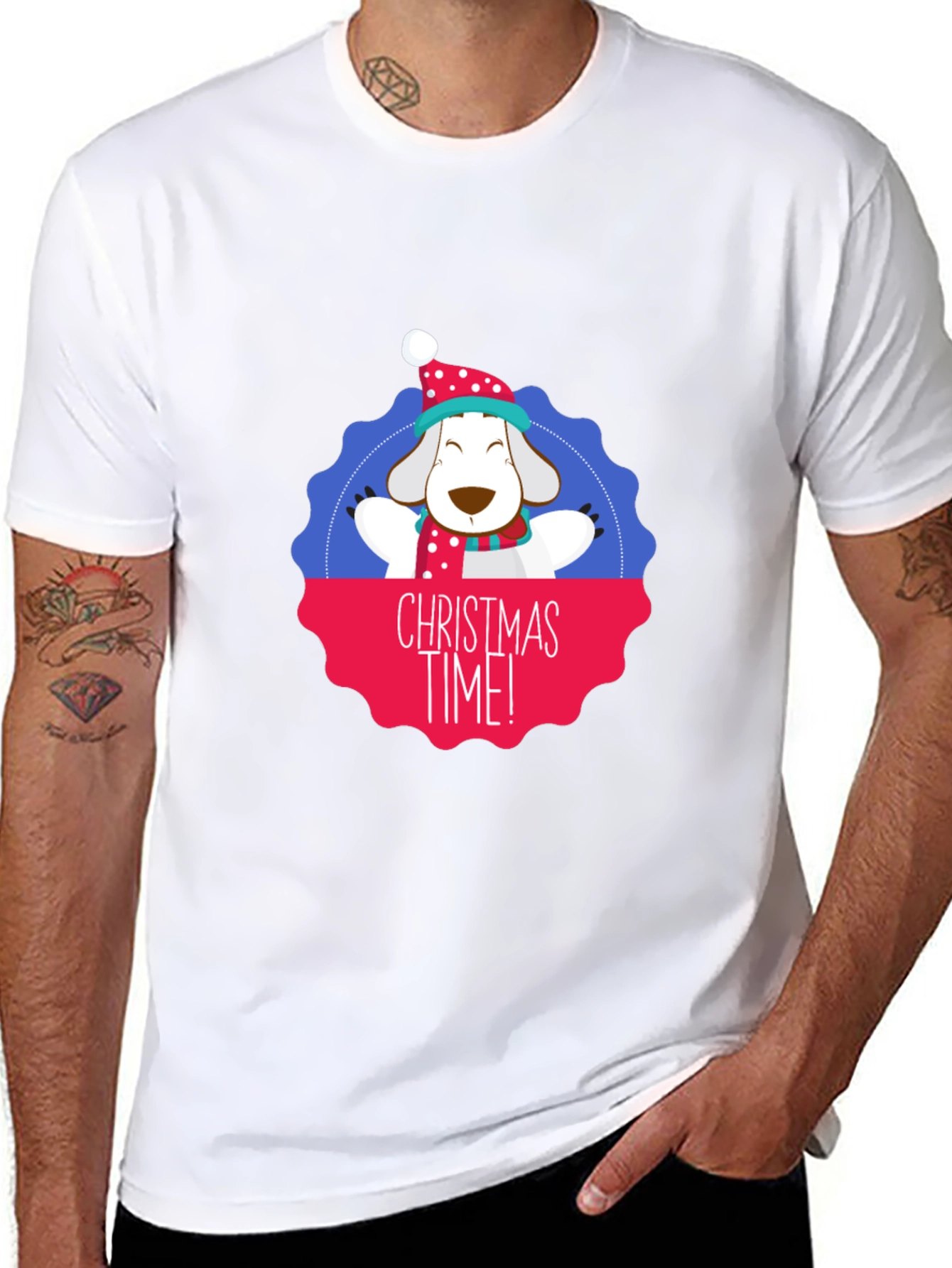Christmas Time Dog Graphic T-Shirt