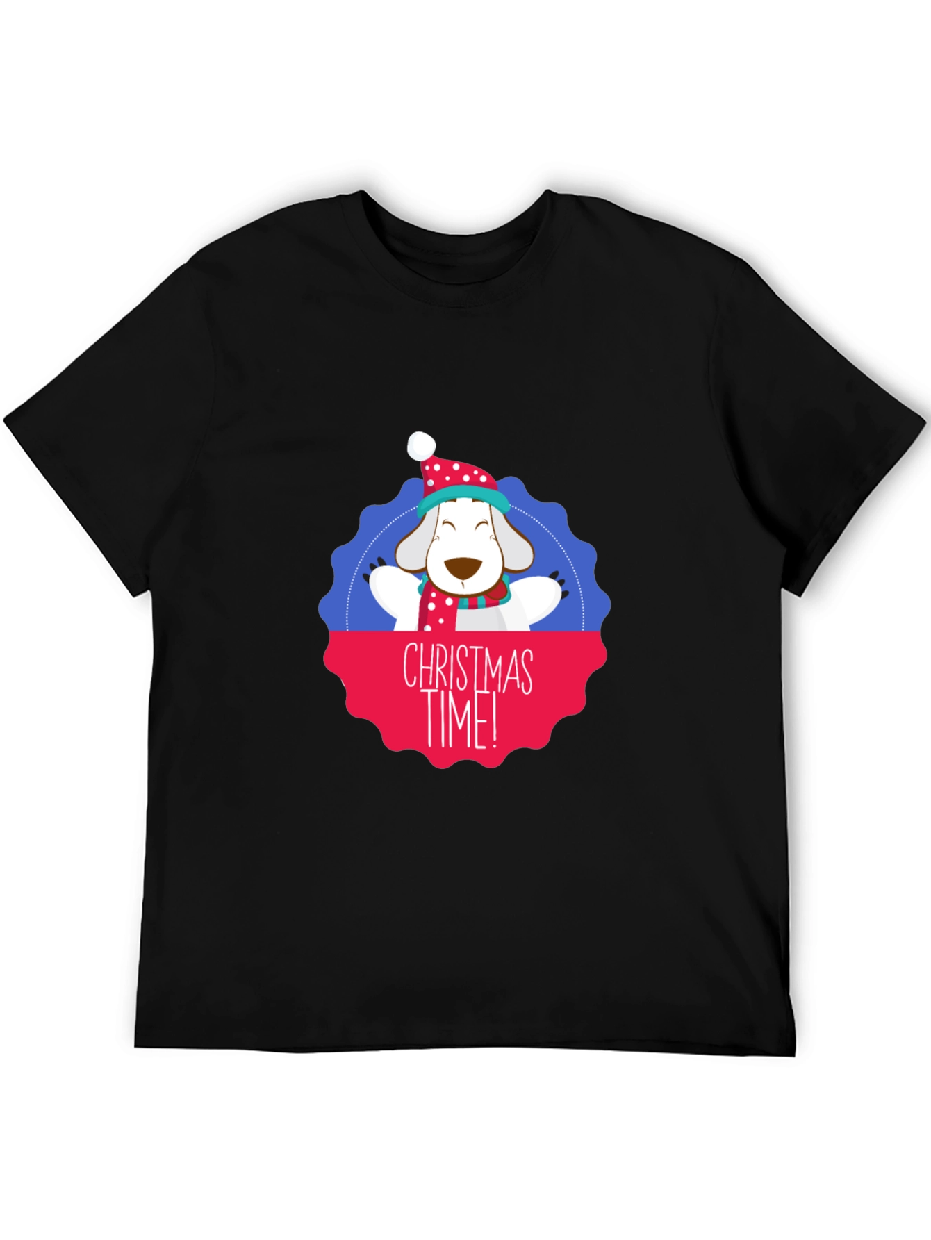 Christmas Time Dog Graphic T-Shirt