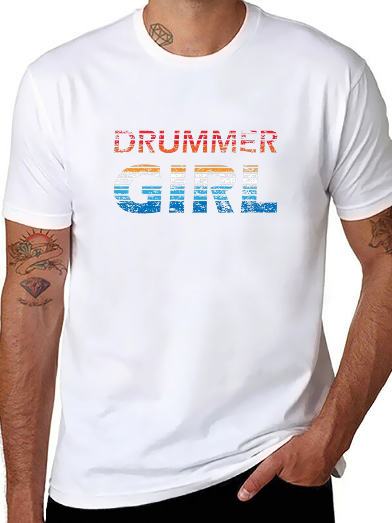 Drummer Girl Retro Graphic Tee