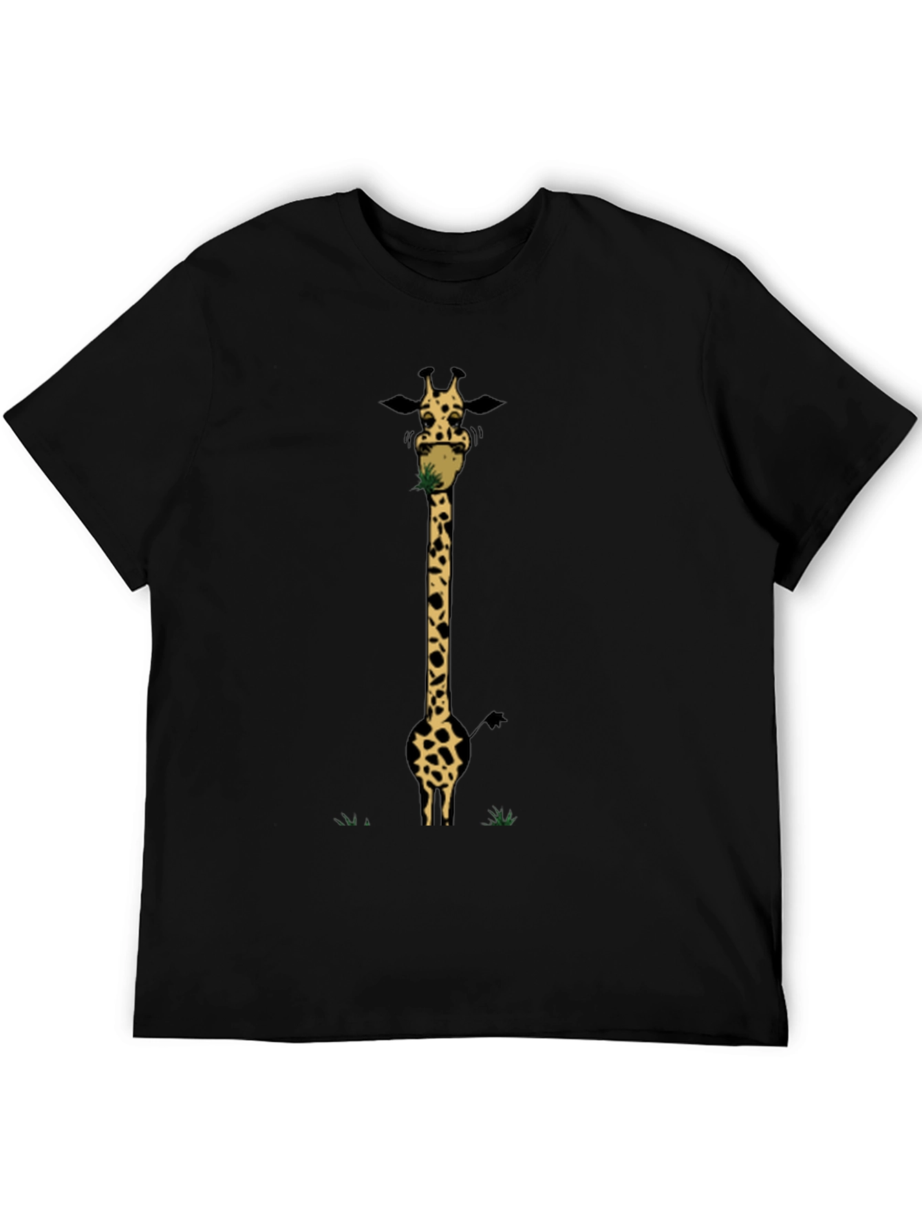 Giraffe Eating Grass Graphic Tee