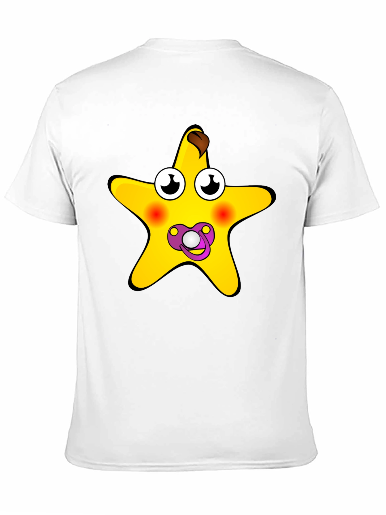 Funny Starfish Pacifier Graphic Tee - Black