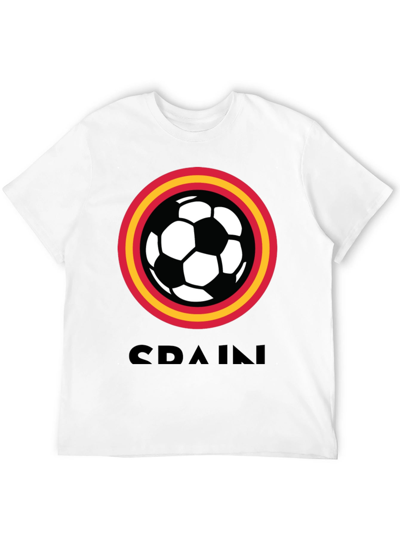 Spain Soccer T-Shirt - Black Football Tee