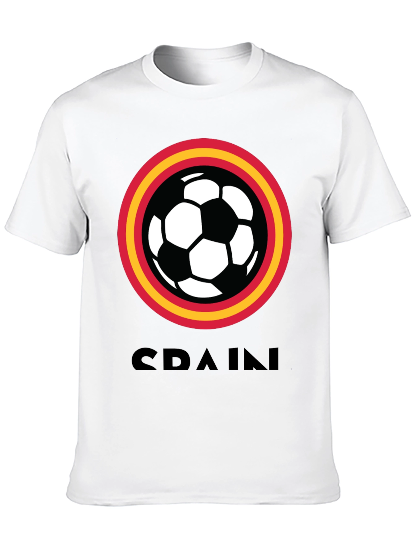 Spain Soccer T-Shirt - Black Football Tee