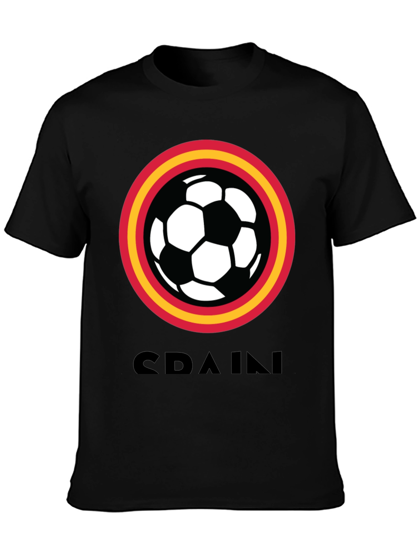 Spain Soccer T-Shirt - Black Football Tee