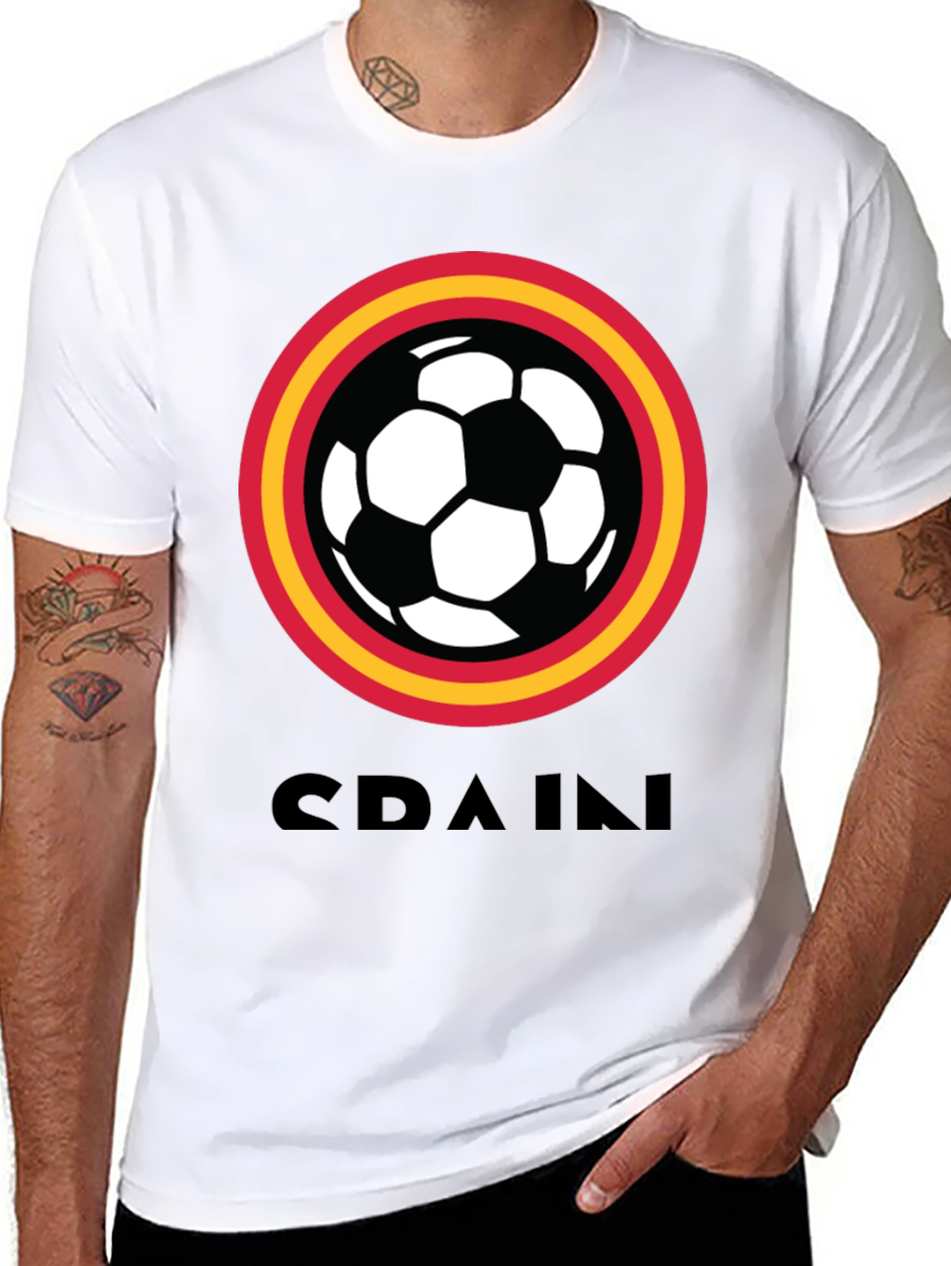 Spain Soccer T-Shirt - Black Football Tee
