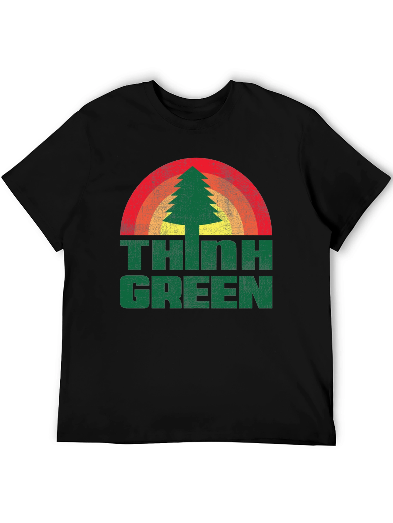 Retro Think Green Tree Graphic Tee - Unisex