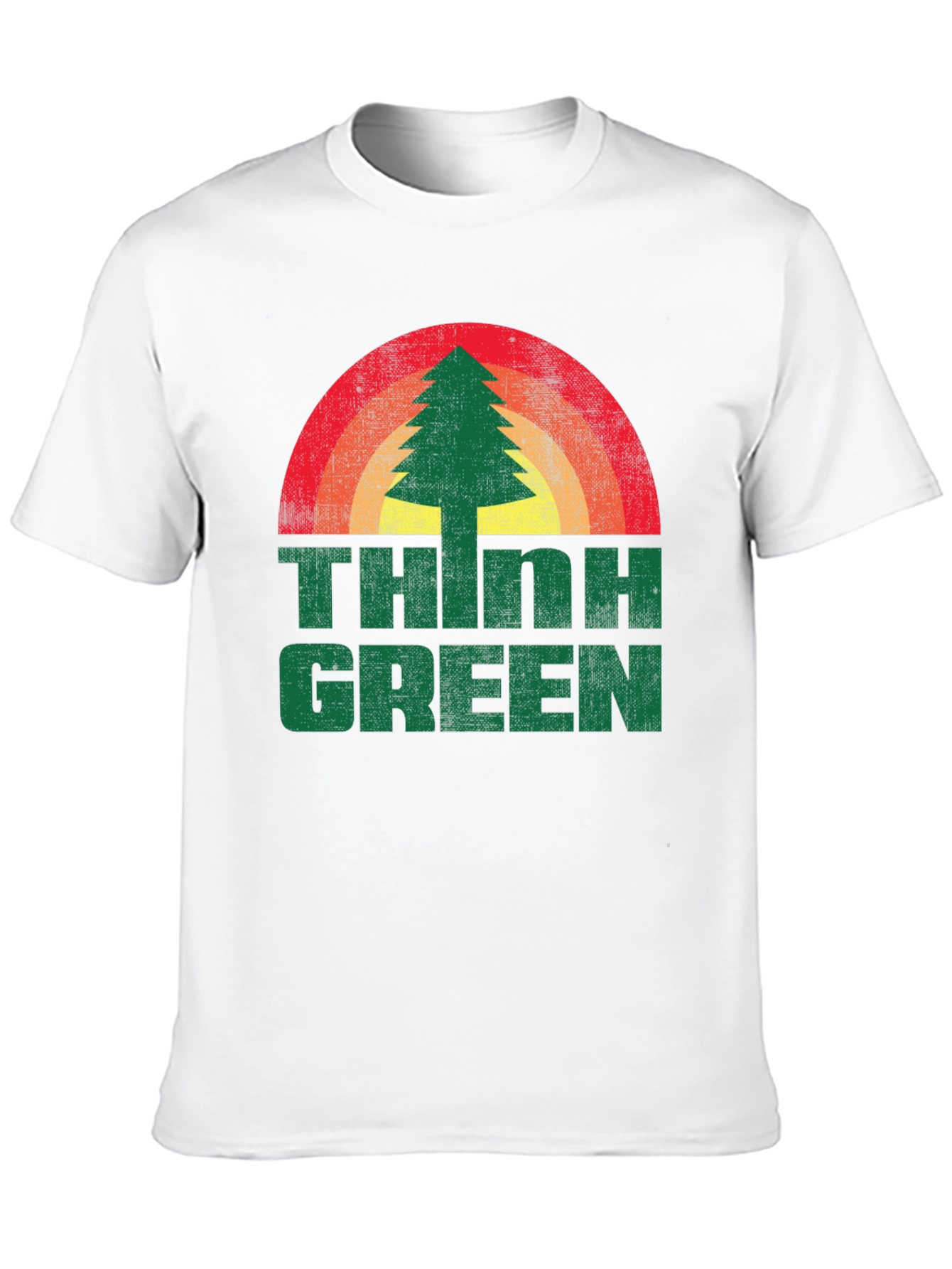 Retro Think Green Tree Graphic Tee - Unisex