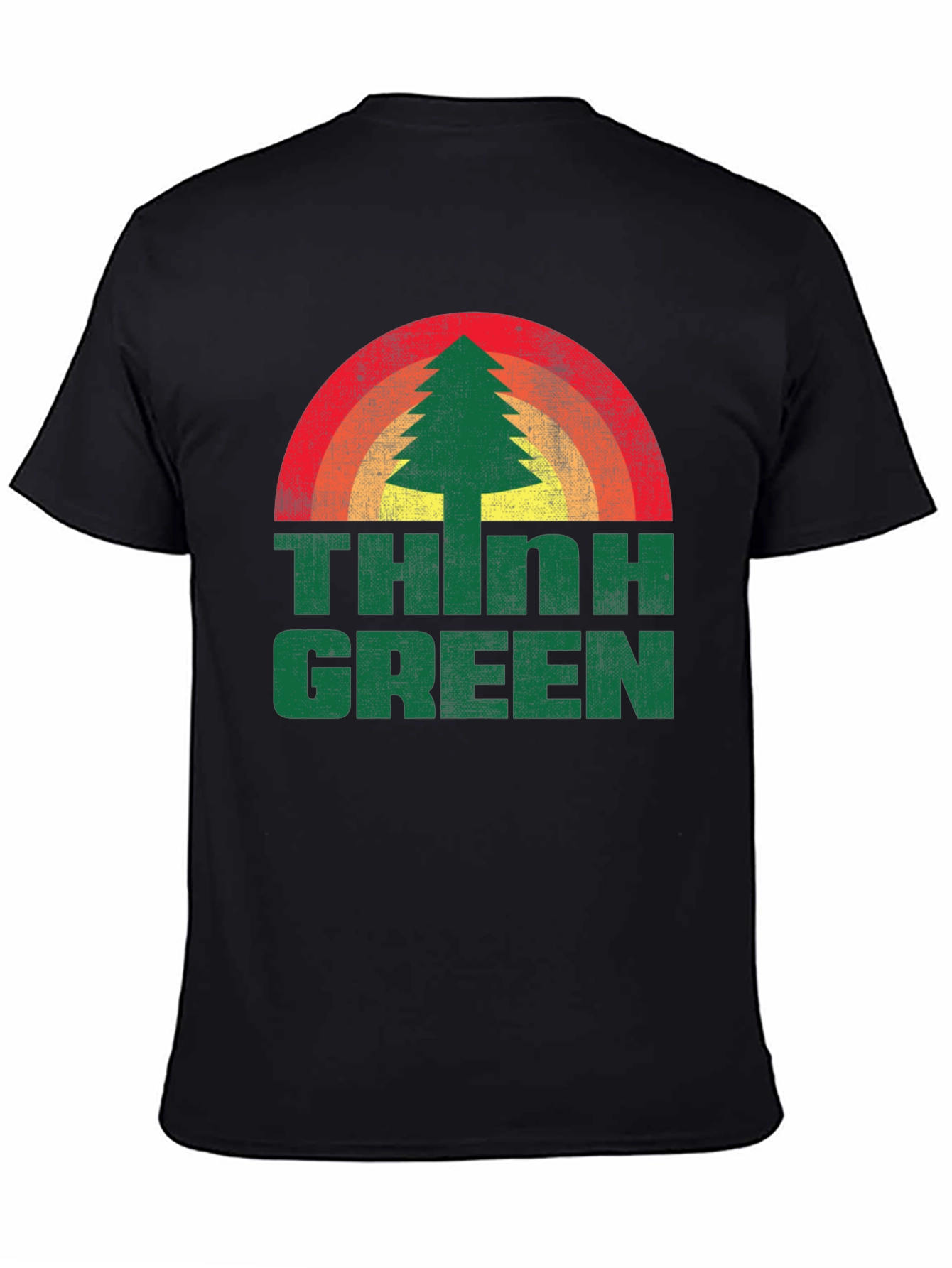 Retro Think Green Tree Graphic Tee - Unisex