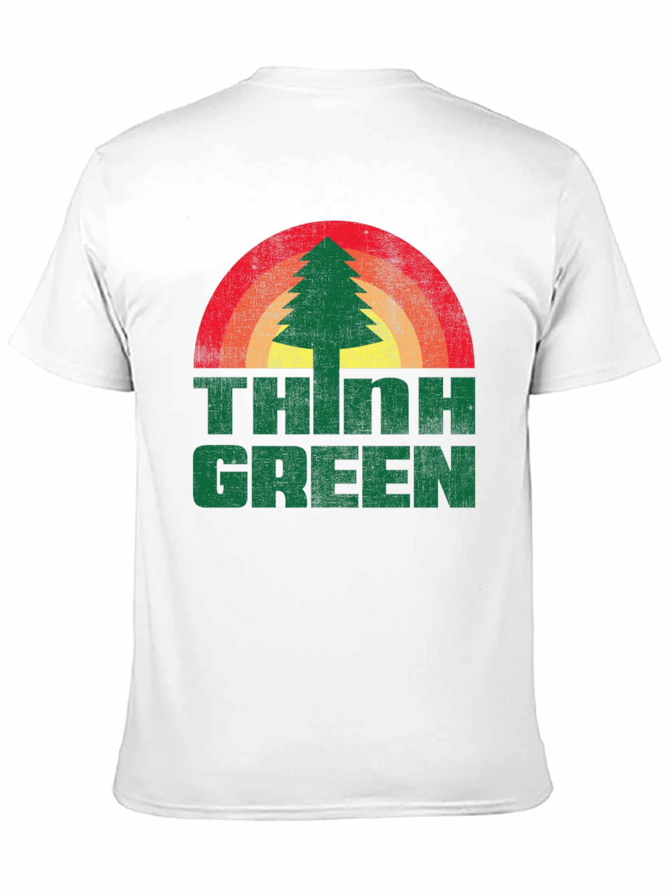 Retro Think Green Tree Graphic Tee - Unisex
