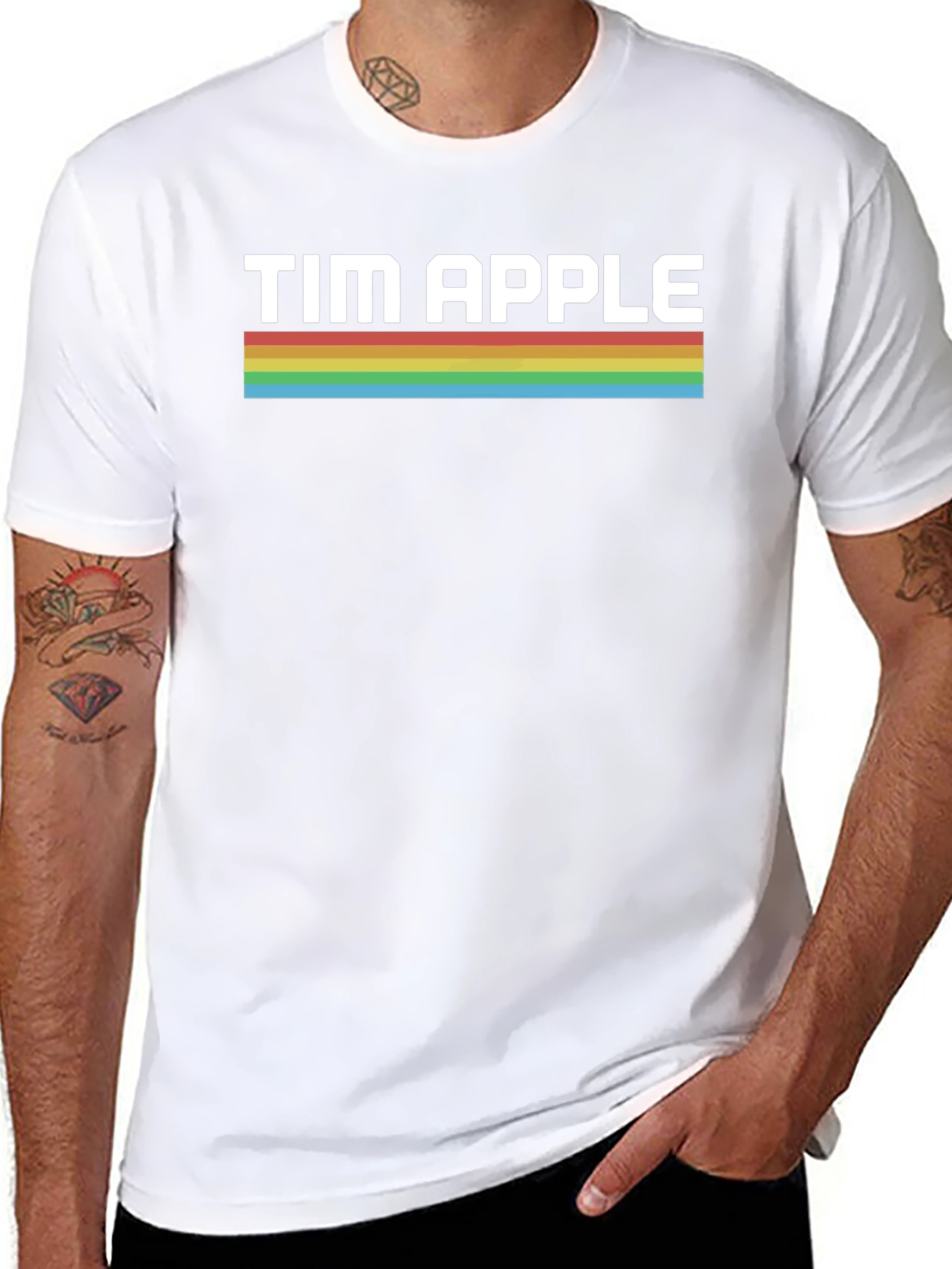 Tim Apple Retro Stripe T-Shirt - Premium Cotton