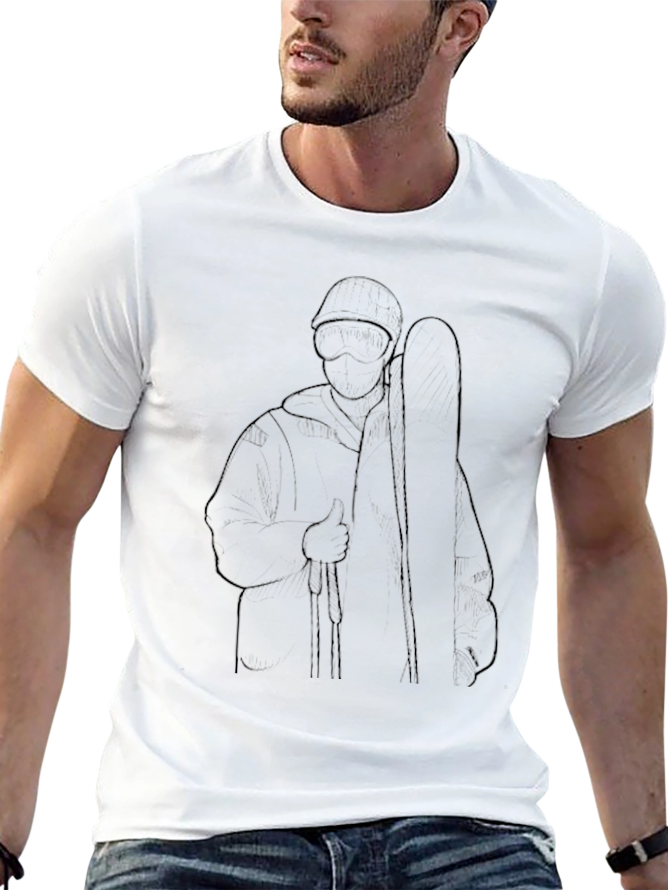 Outline Musician Graphic Black T-Shirt